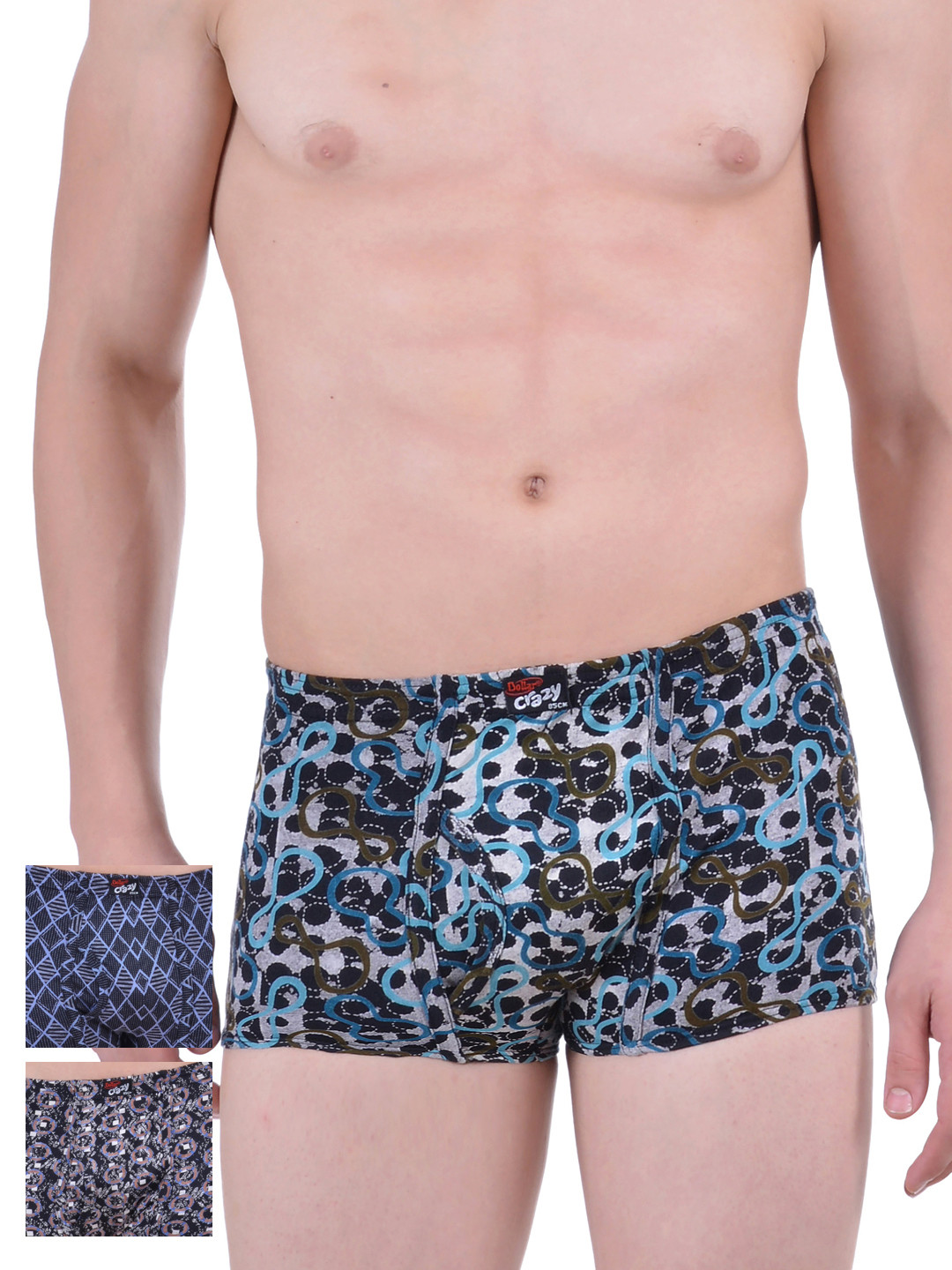 

Dollar Bigboss Men Printed Pack of 3 Soft Combed Cotton Trunk, Maroon