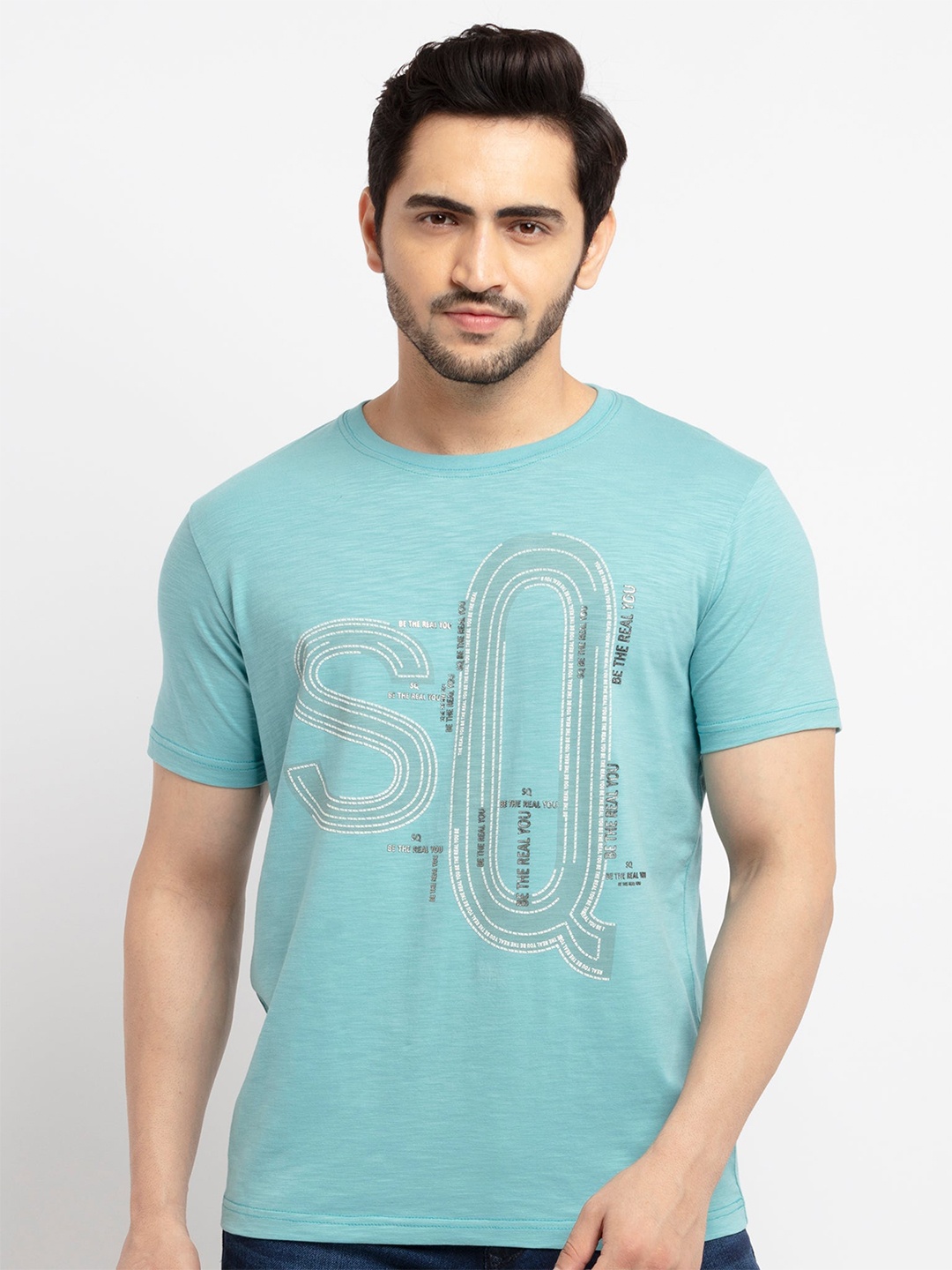 

Status Quo Men Blue Printed T-shirt