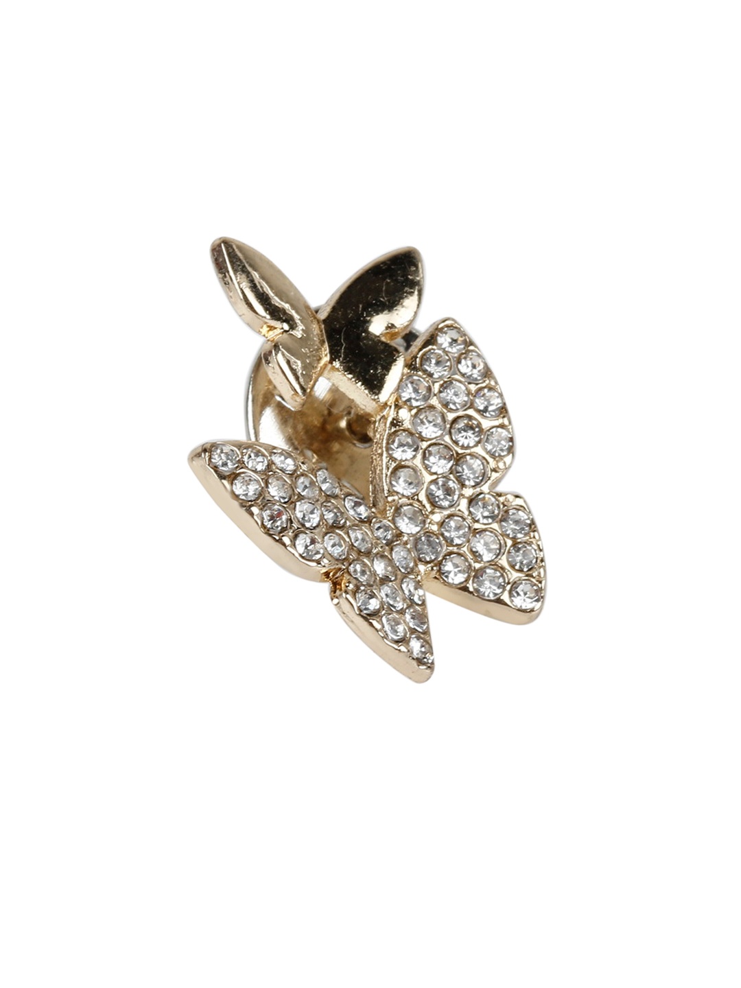 

Alvaro Castagnino Men Gold-Toned Embellished Butterfly Brooch Pin