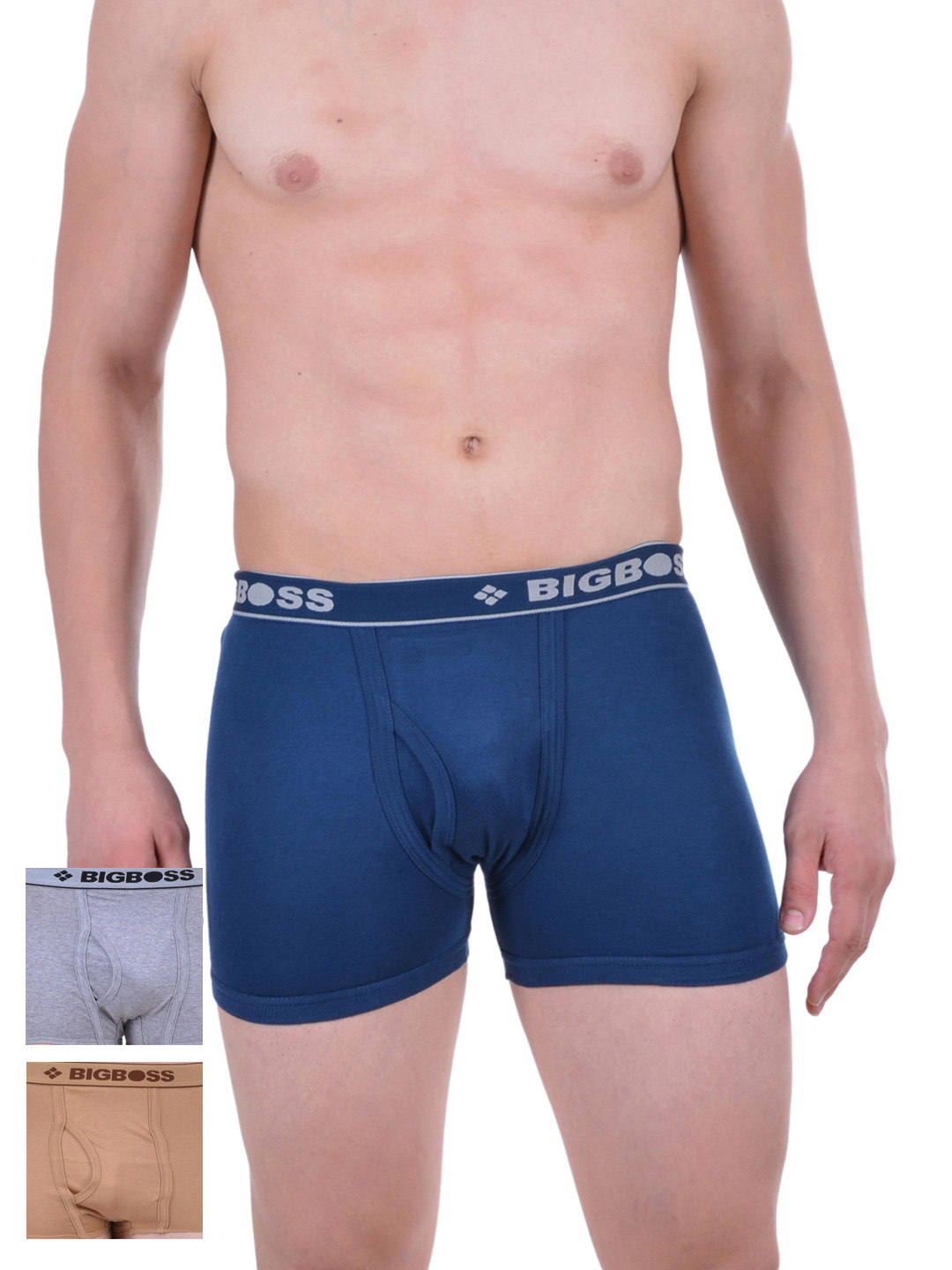 

Dollar Bigboss Pack of 3 Combed Cotton Knitted Trunk MDTR-13-PO3-1, Blue