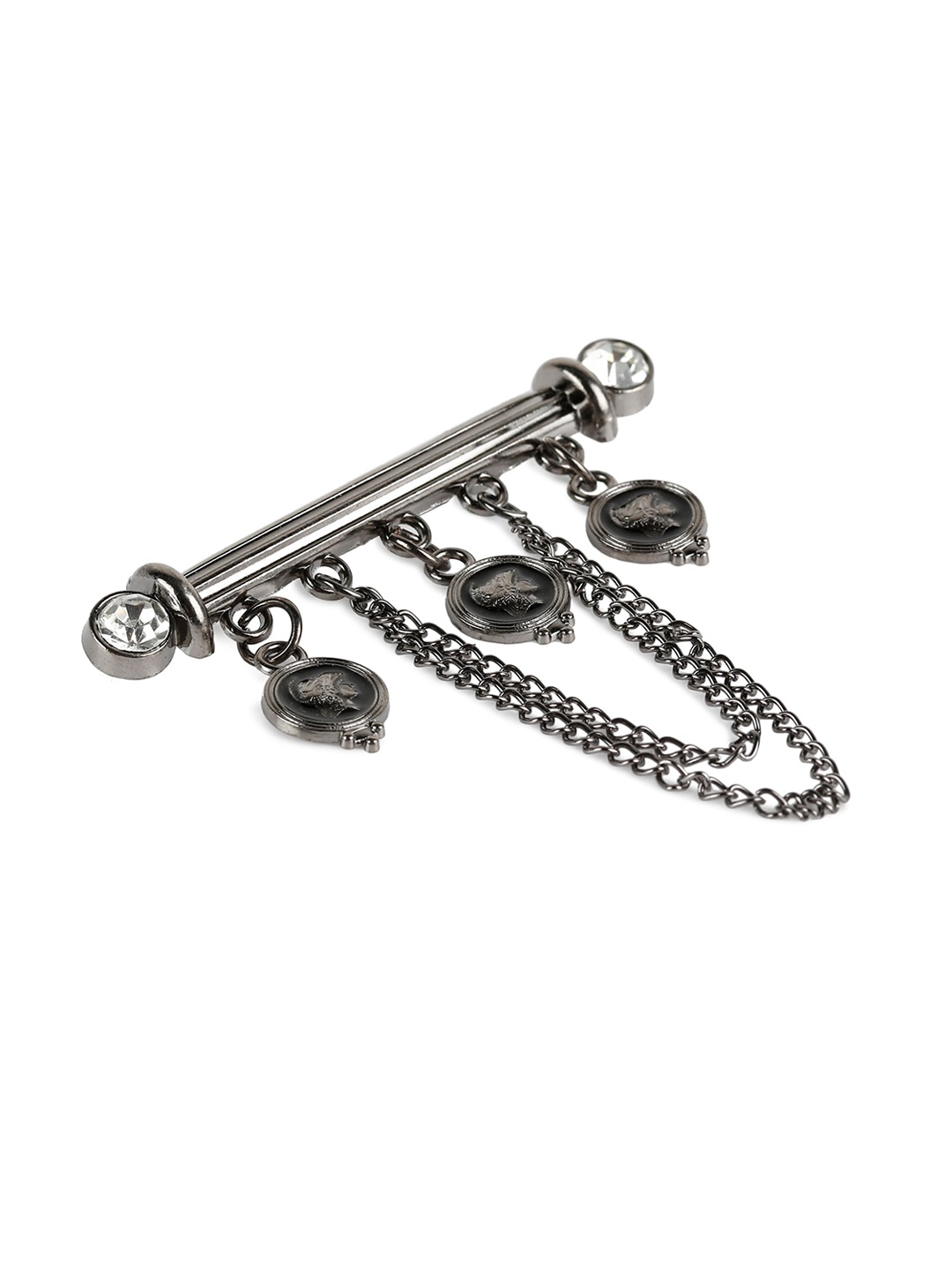 

Alvaro Castagnino Men Grey Embellished Brooch Pin