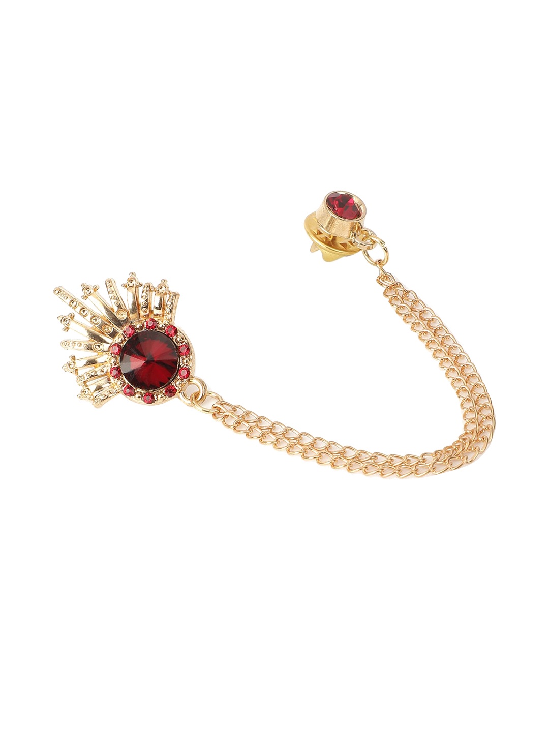 

Alvaro Castagnino Men Gold-Toned & Red Metal Brooch