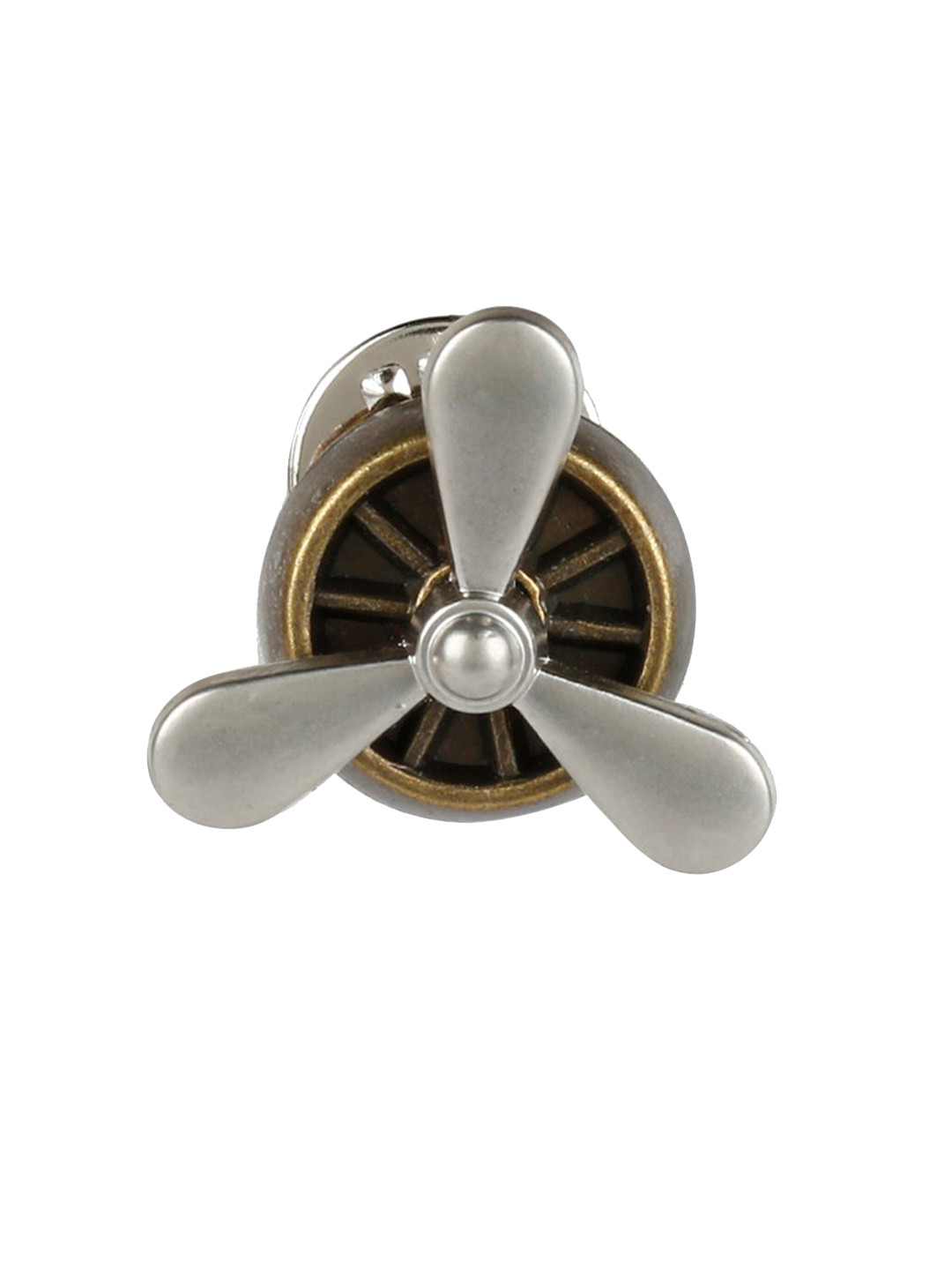 

Alvaro Castagnino Men Silver-Toned & Metallic Fan-Shaped Brooch