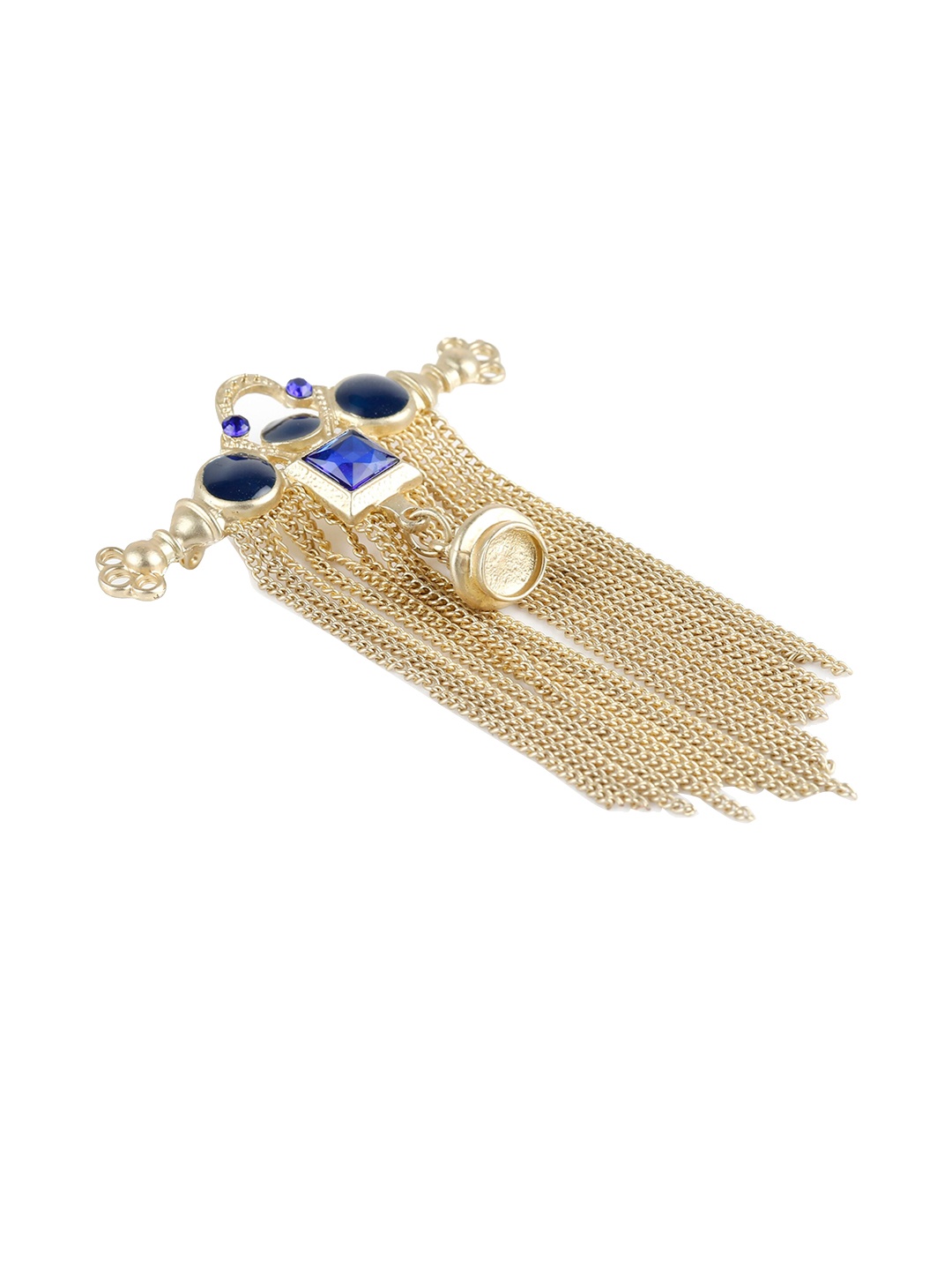 

Alvaro Castagnino Men Gold-Toned & Blue Stone-Studded Brooch