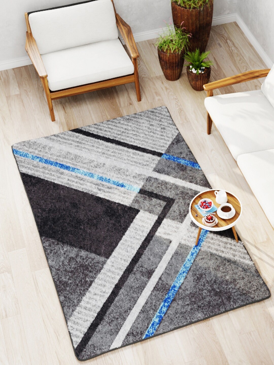 

BIANCA Grey Printed Anti-Skid Carpet