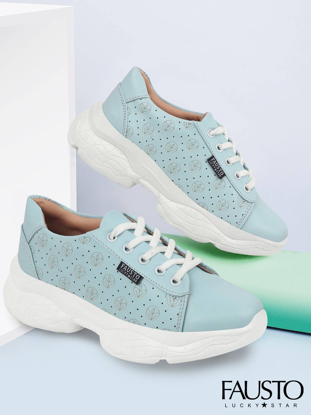 

FAUSTO Women Blue Printed Sneakers