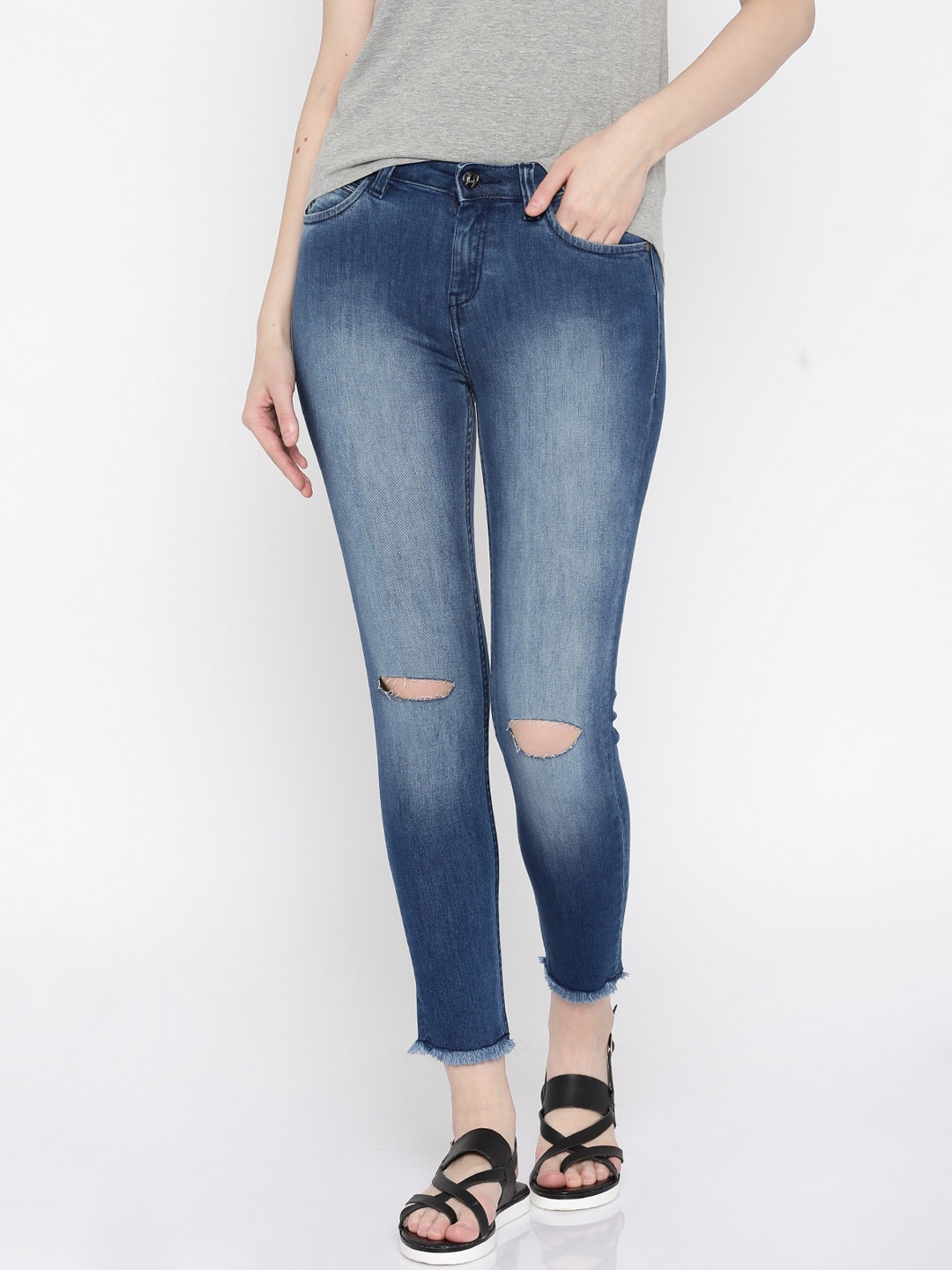 

Flying Machine Blue Skinny Fit High-Rise Stretchable Jeans