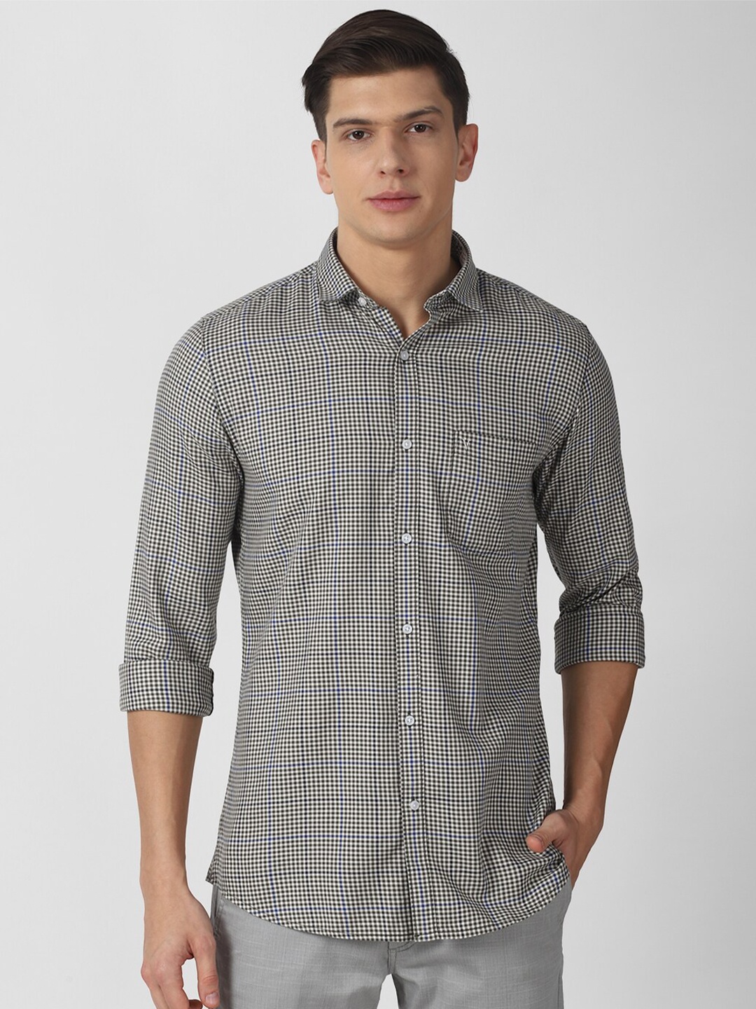 

Van Heusen Sport Men Grey Slim Fit Checked Casual Shirt