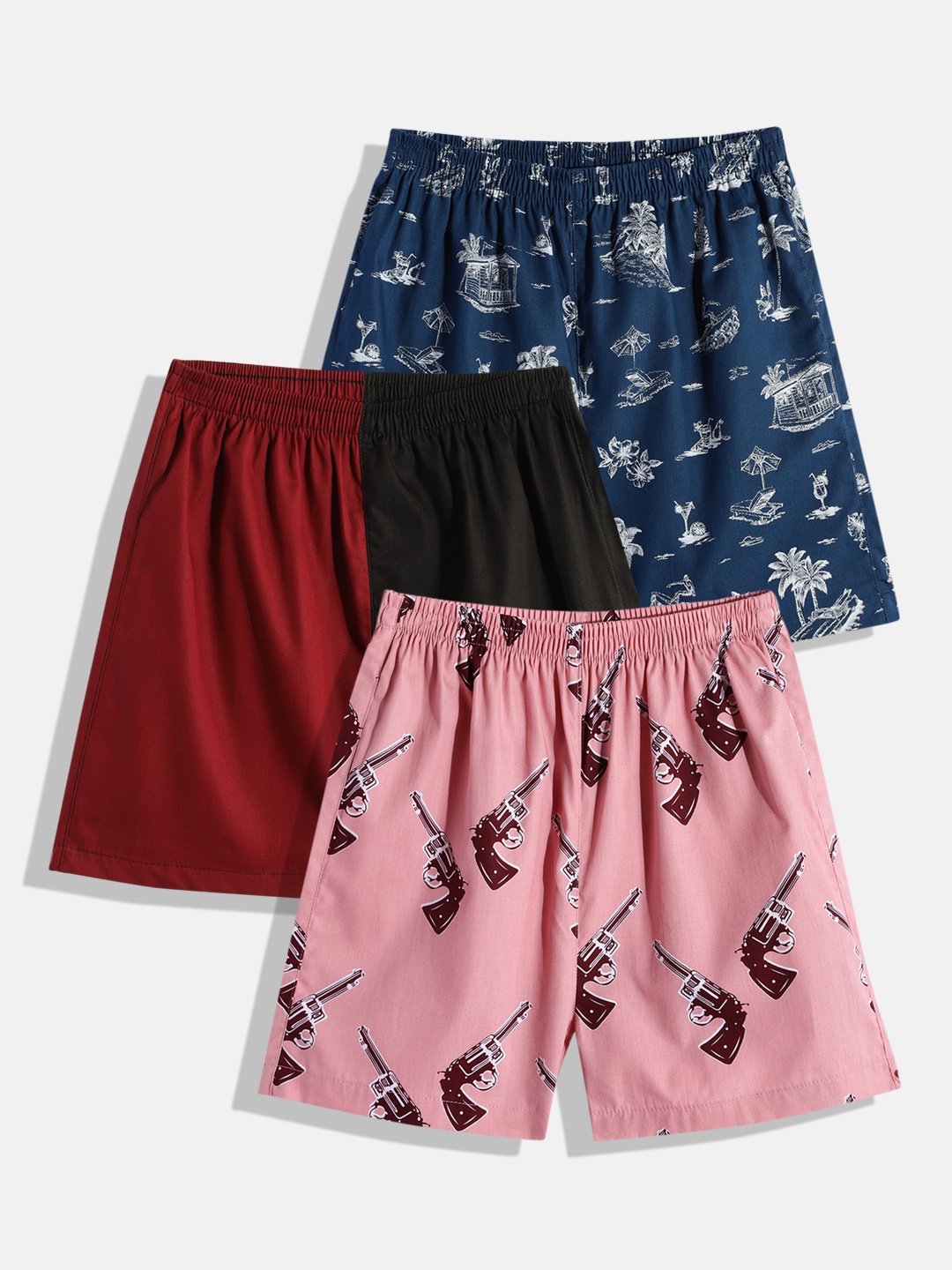 

Urban Dog Kids Pack of 3 Printed Pure Cotton Boxers, Multi