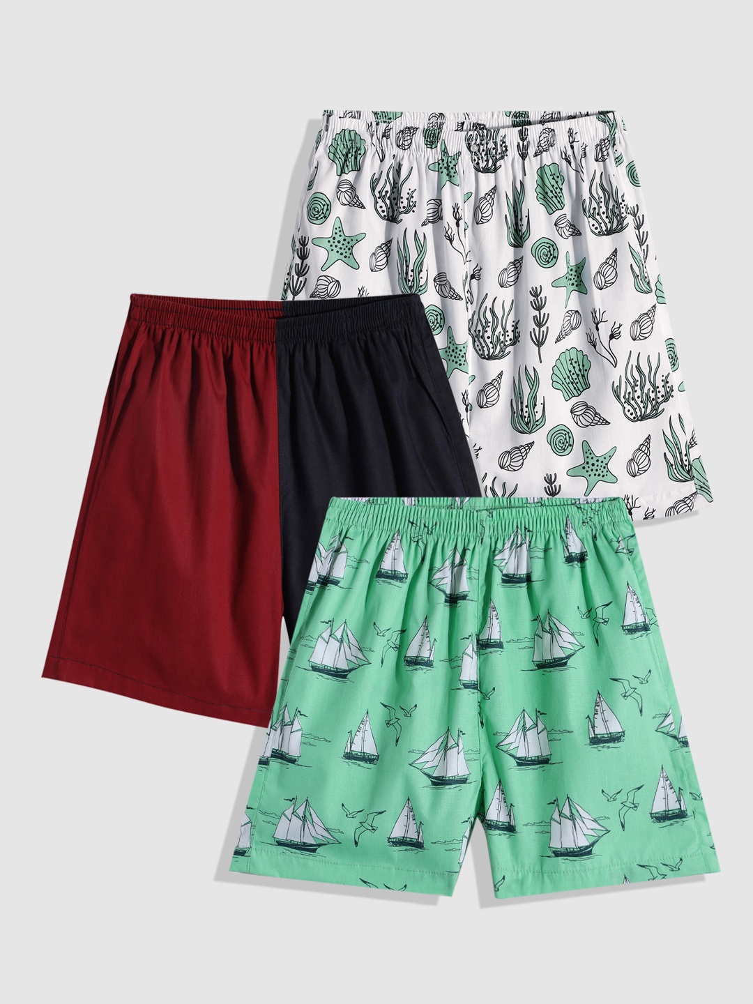 

Urban Dog Kids Pack of 3 Printed Pure Cotton Boxers, Multi