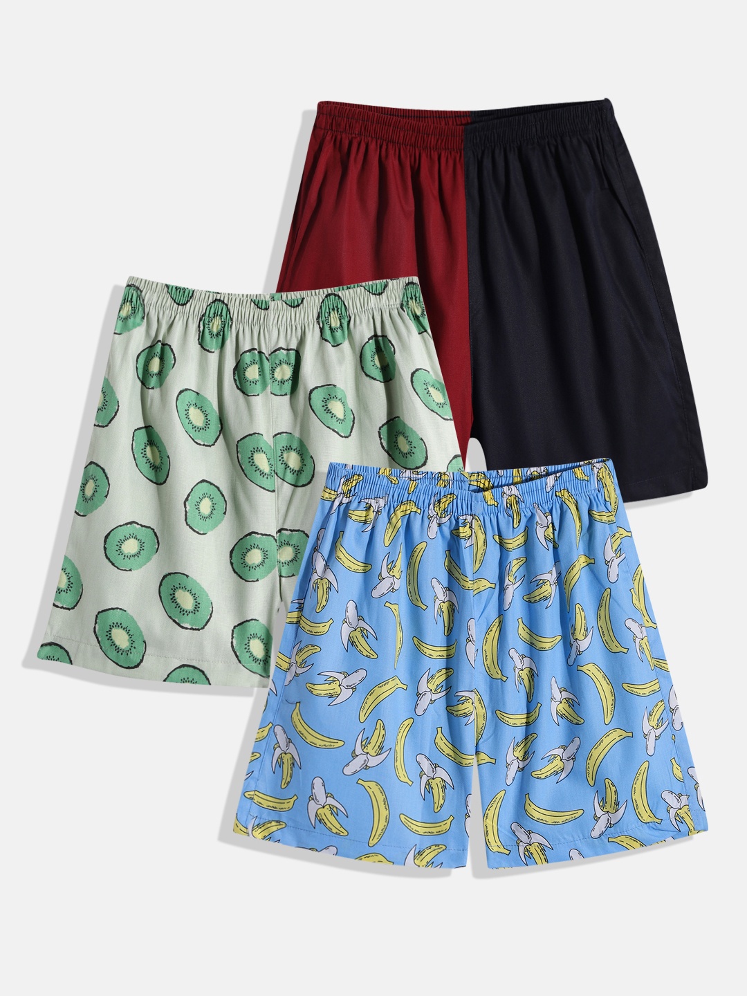 

Urban Dog Kids Pack of 3 Printed Pure Cotton Boxers, Multi
