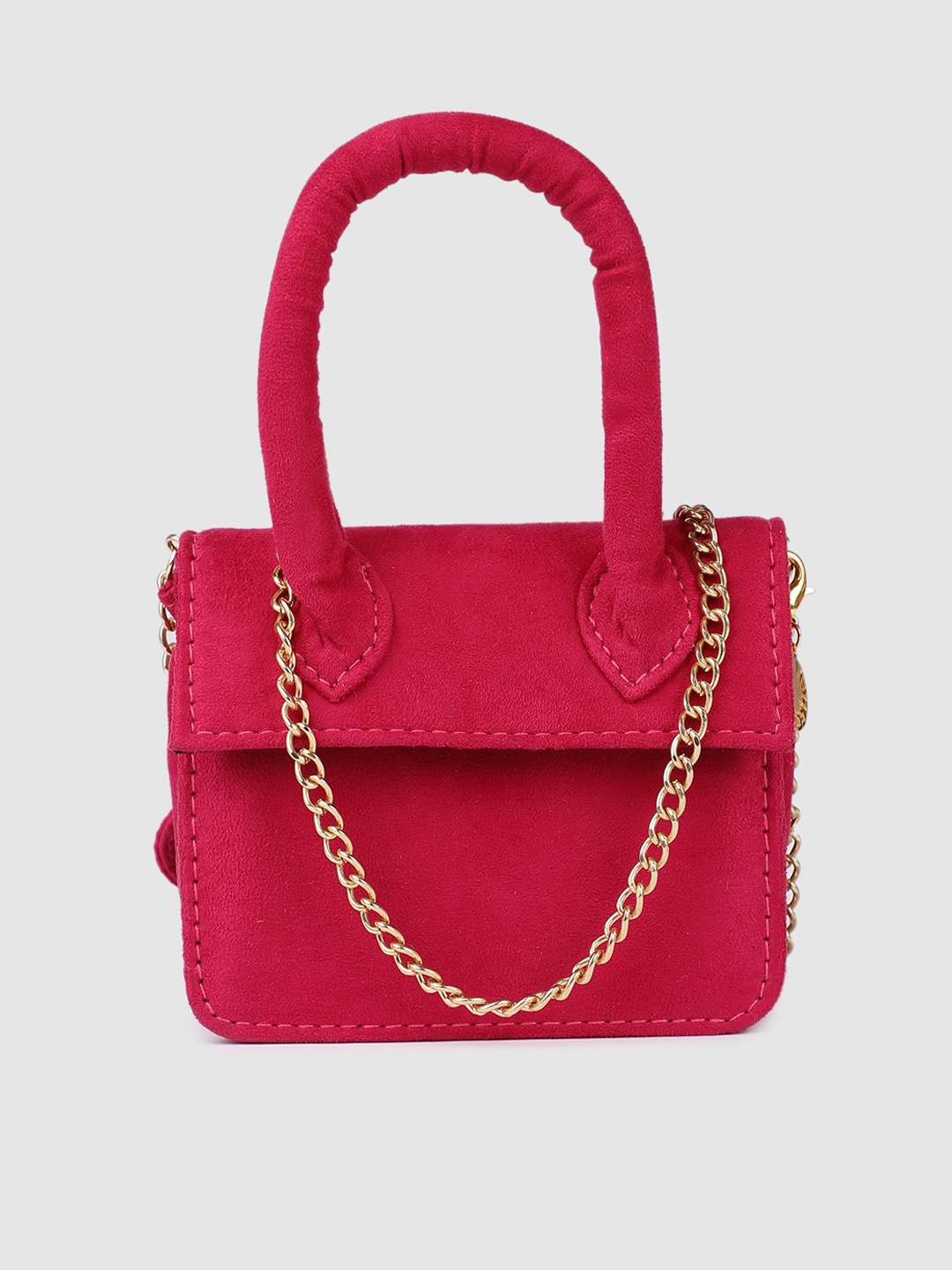 

AccessHer Fuchsia Leather Structured Sling Bag