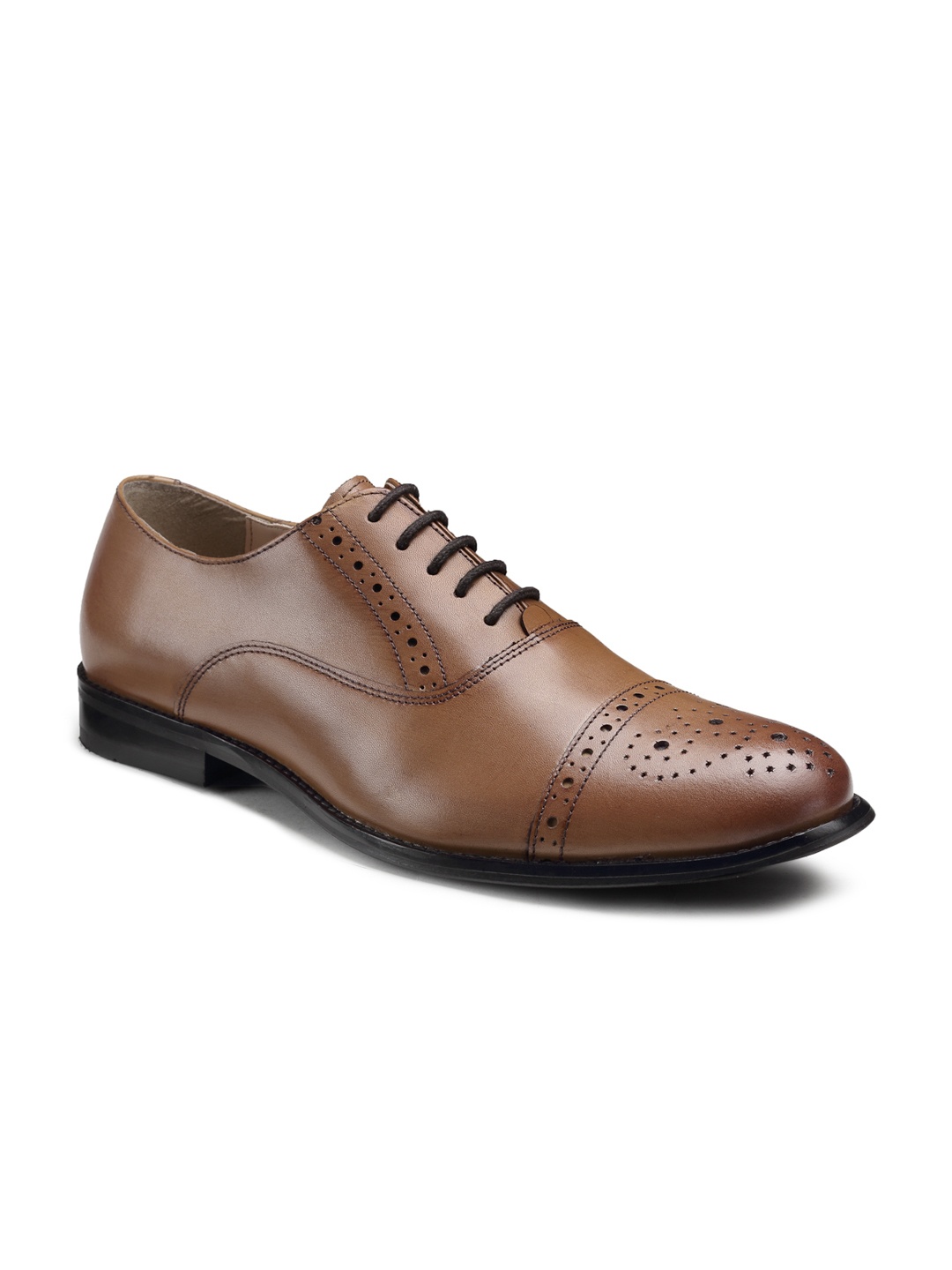 

HATS OFF ACCESSORIES Men Tan Brown Leather Formal Brogue