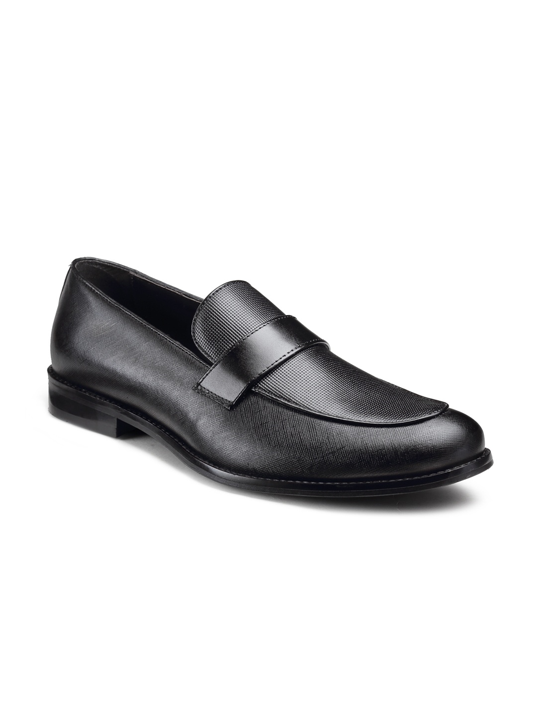 

HATS OFF ACCESSORIES Men Black Solid Genuine Leather Formal Loafers