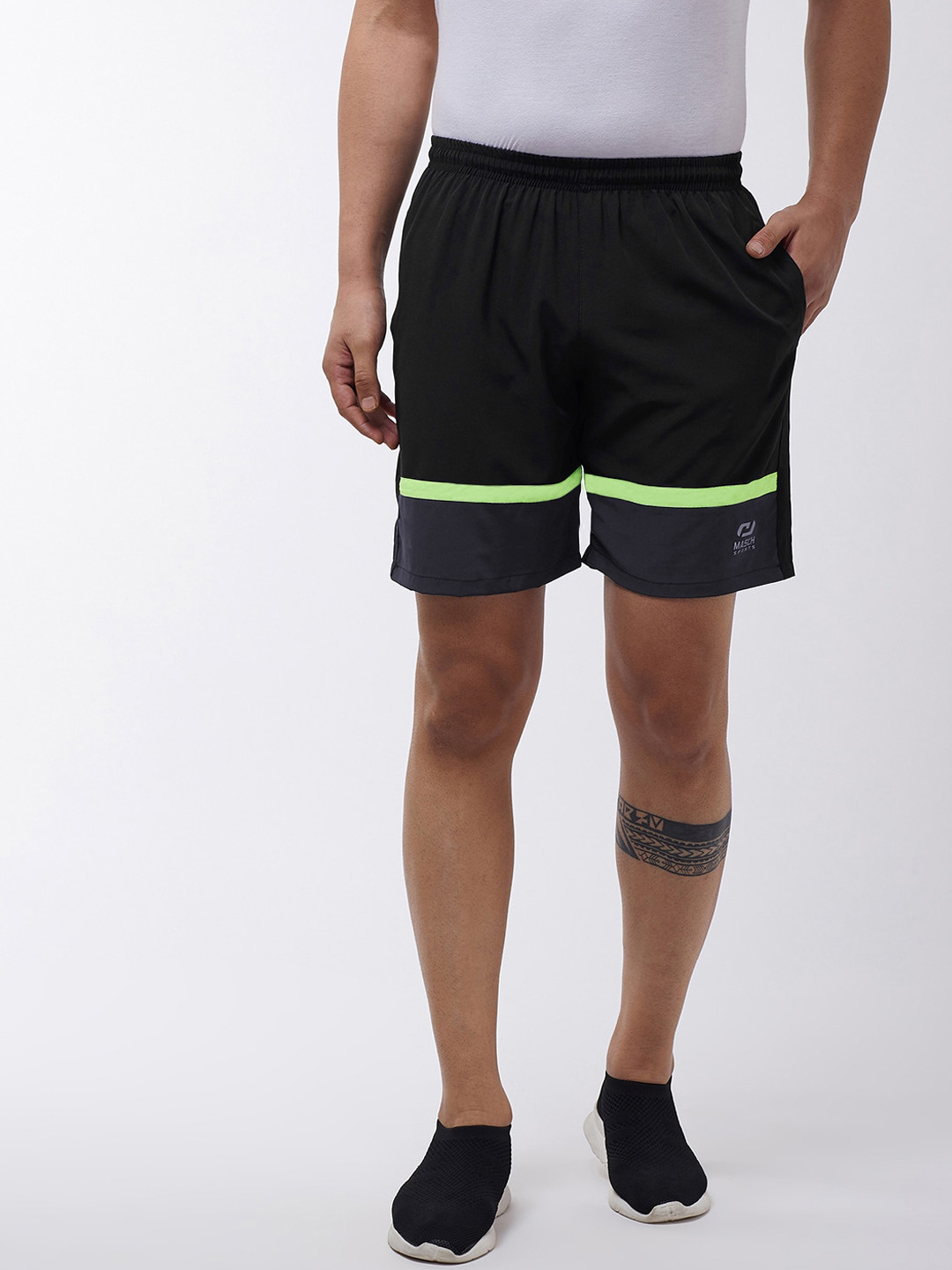 

Masch Sports Men Black Training or Gym Sports Shorts