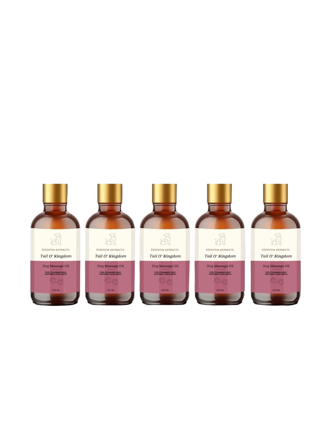 

ESSENTIA EXTRACTS Set of 5 Tail O Kingdom Dog Massage Oils - 100 ml Each, Off white