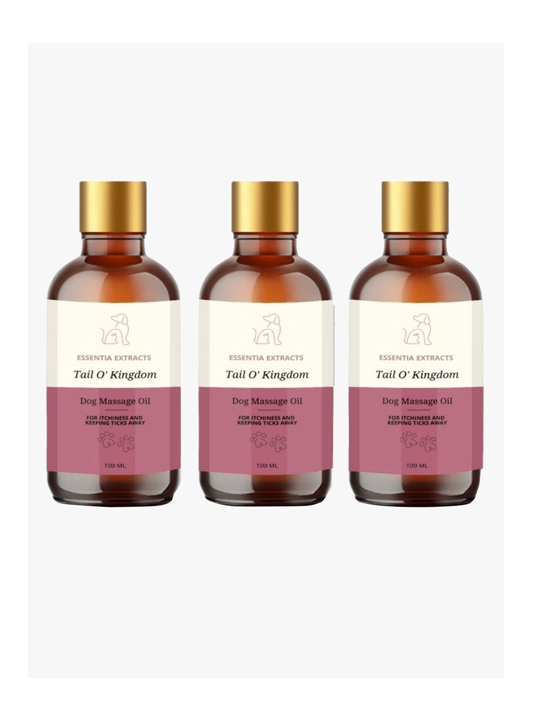 

ESSENTIA EXTRACTS Set of 3 Tail O Kingdom Dog Massage Oils - 100 ml Each, White