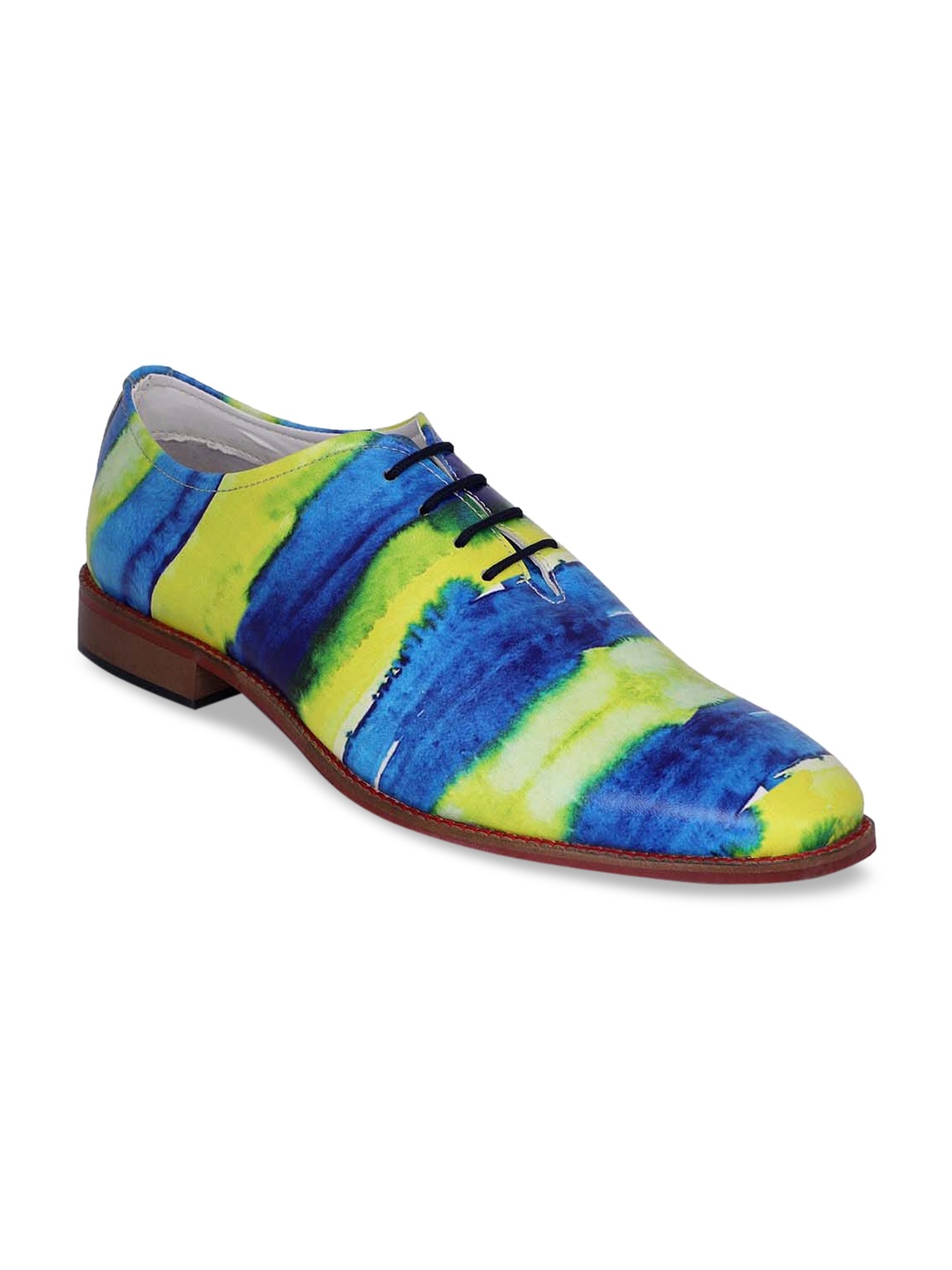 

KLEAT Men Blue Colourblocked Brogues