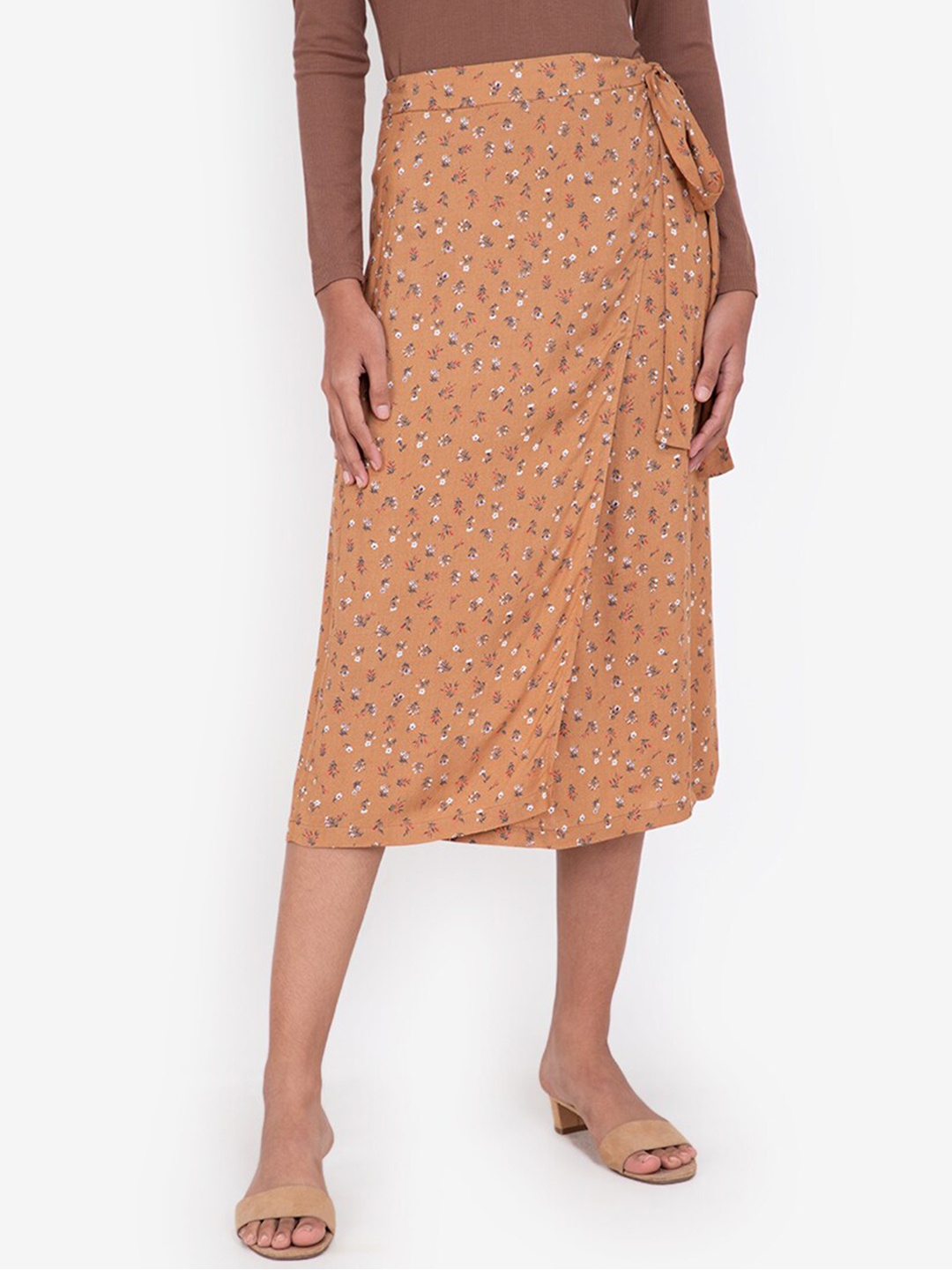 

ZALORA BASICS Women Mustard Wrap Skirt