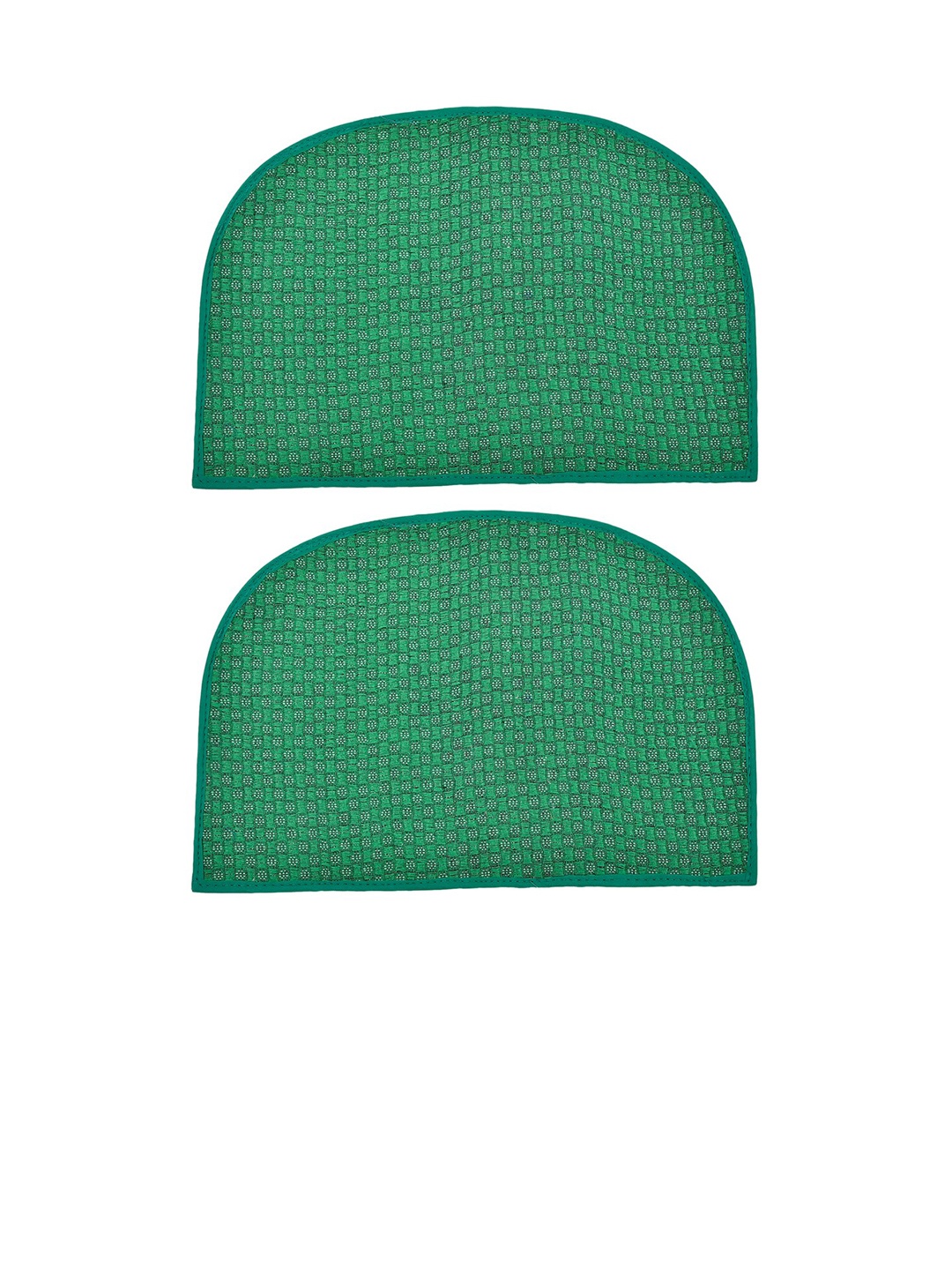 

Kuber Industries Set Of 2 Green Printed D-Shaped Anti -Skid Doormats