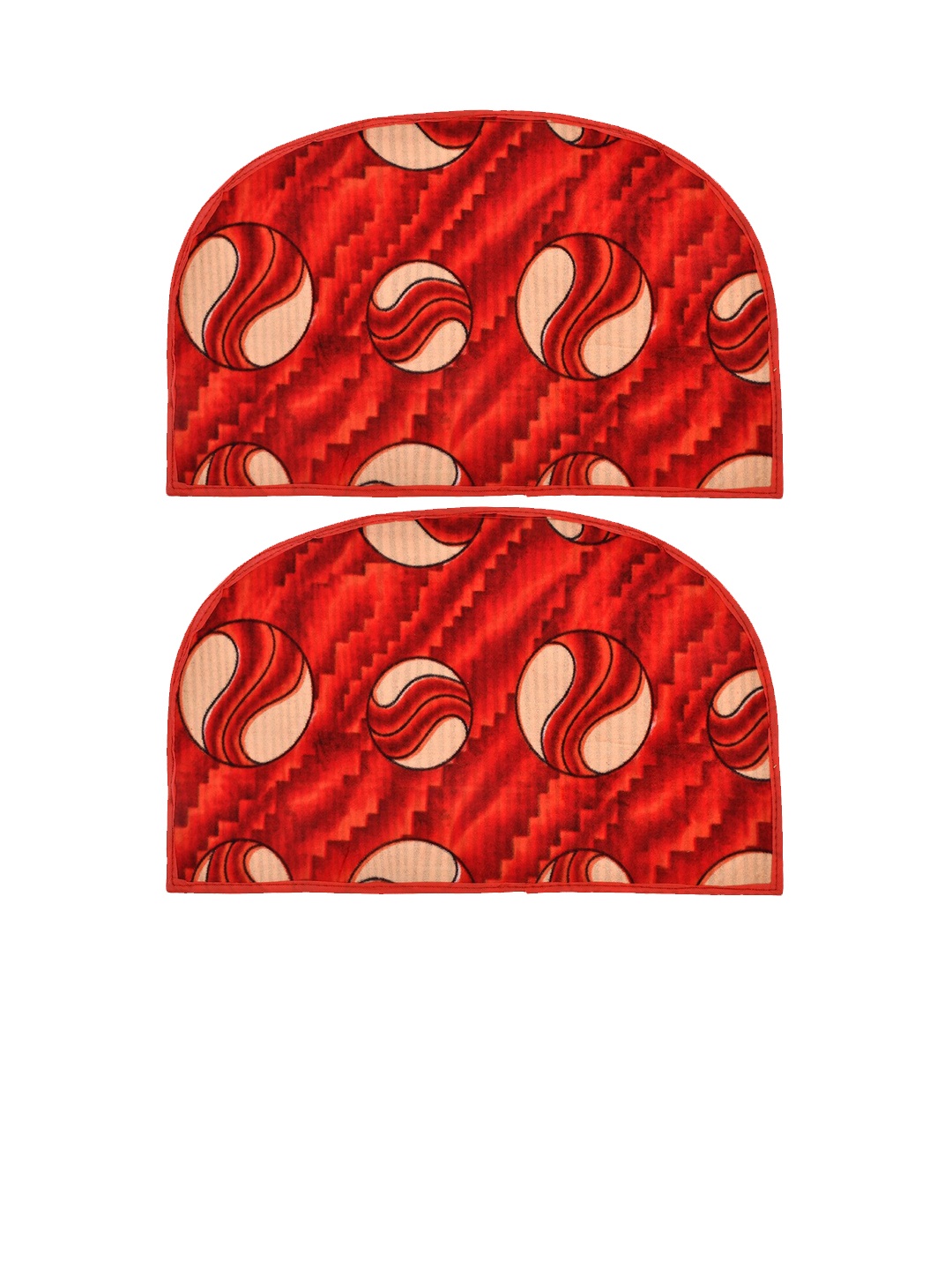 

Kuber Industries Set of 2 Red Printed Anti-Skid Doormats