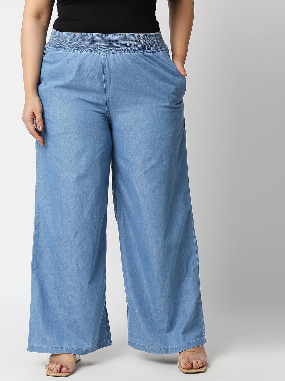 

Freeform by High Star Women Plus Size Blue Palazzos