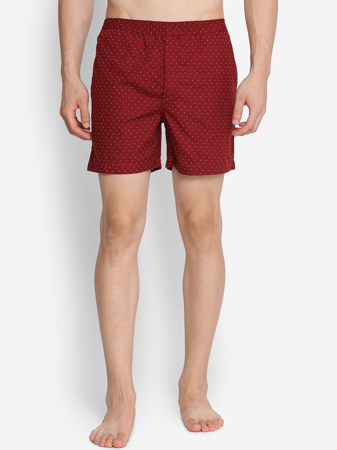 

Turtle Men Maroon & Grey Printed Pure Cotton Boxers