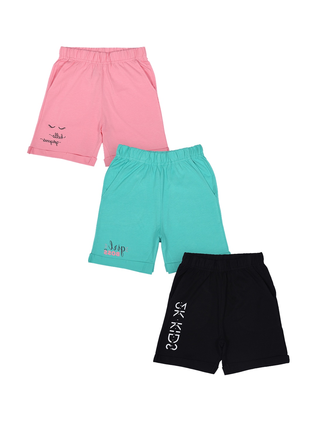

minnow Girls Pack of 3 Pink Solid Regular Shorts