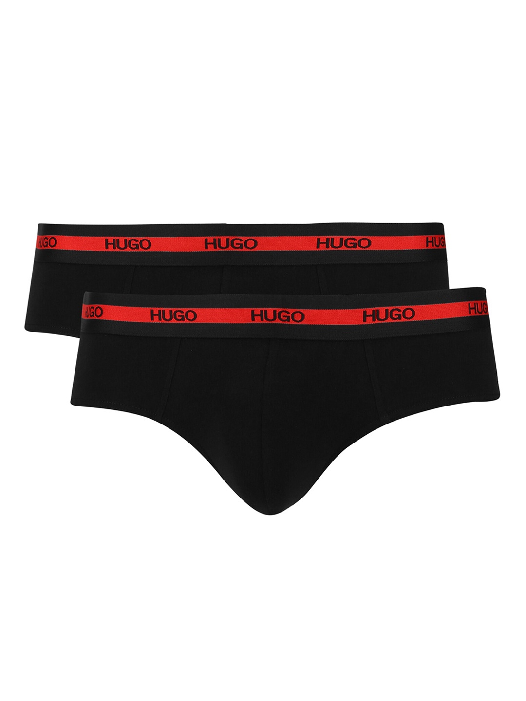 

HUGO Men Black & Red Pack of 2 Basic Pure Cotton Briefs