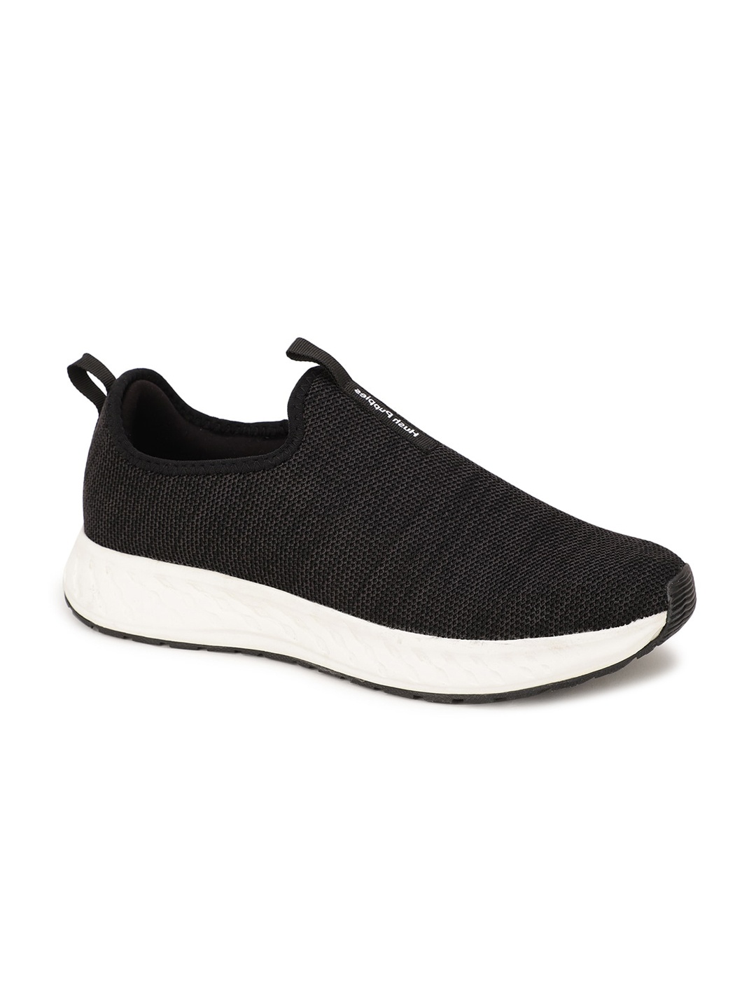 

Hush Puppies Men Black Woven Design Slip-On Sneakers