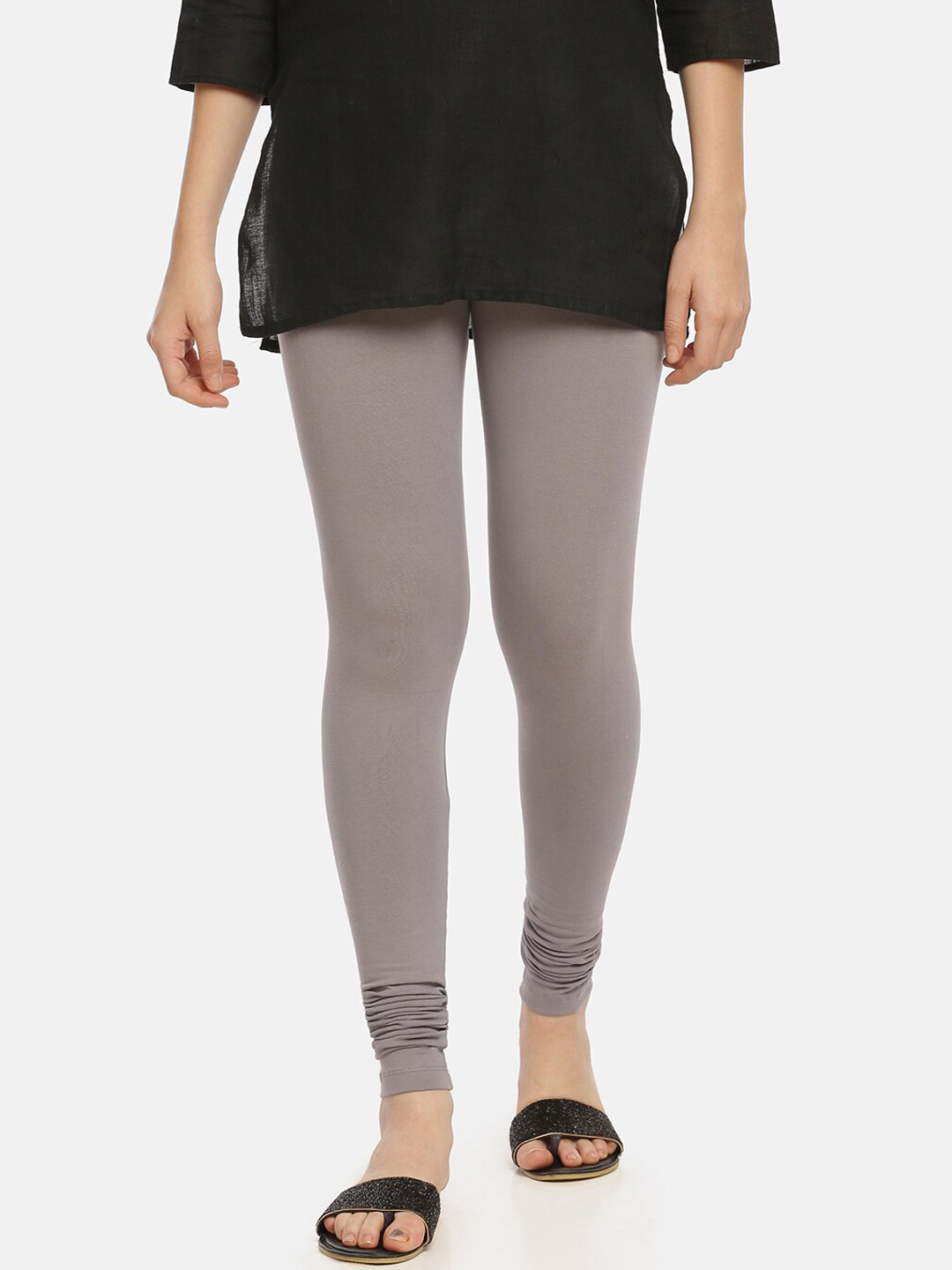 

Zelen Women Silver Solid Ankle-Length Leggings