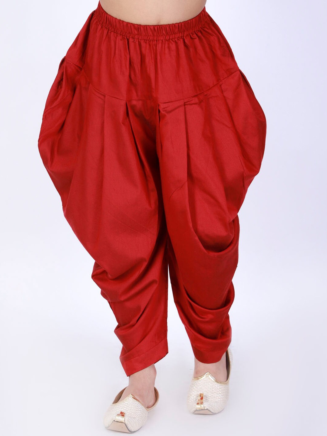 

VASTRAMAY Boys Maroon Solid Dhotis