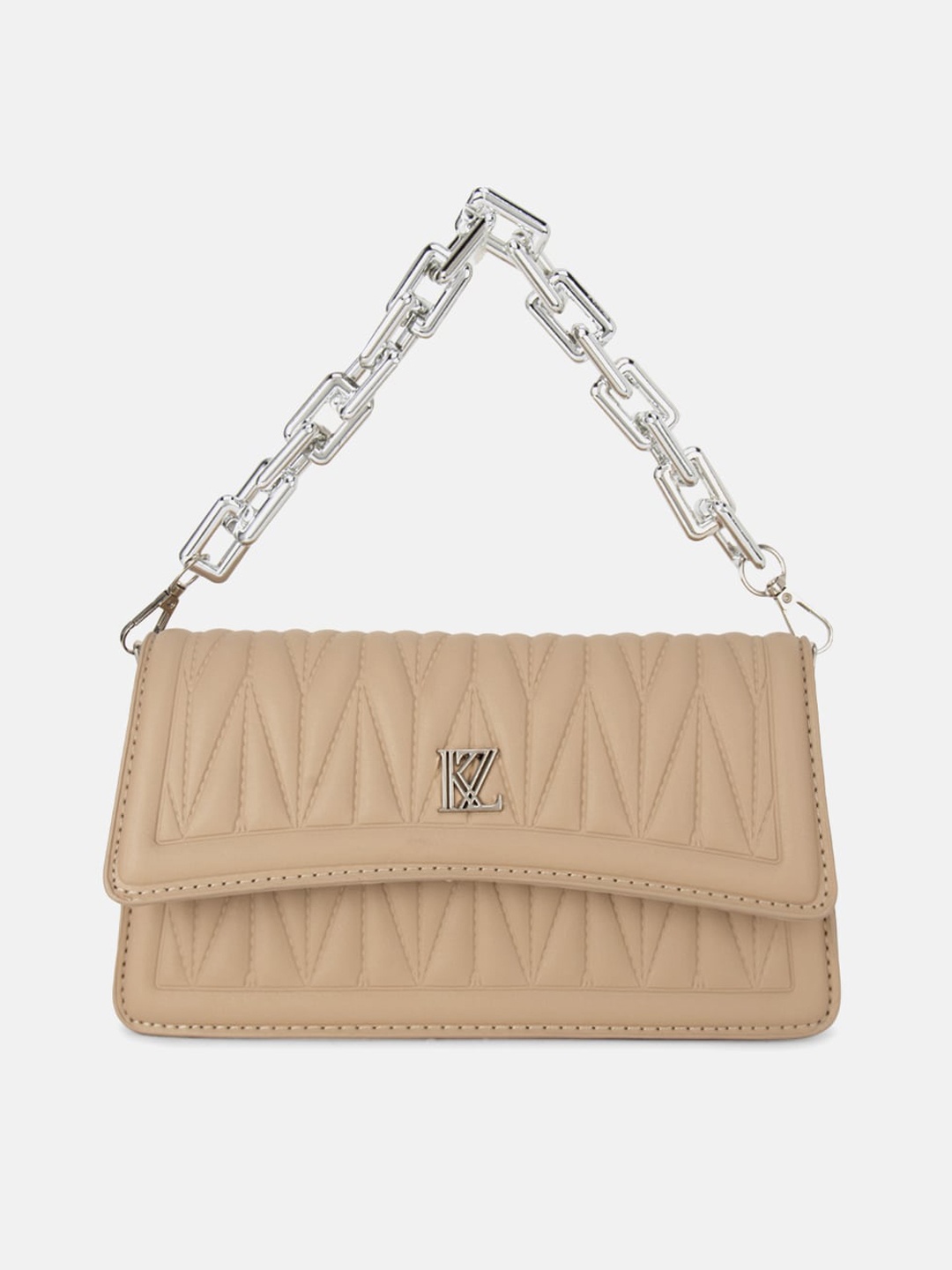 

Kazo Beige Self Design Handheld Bag