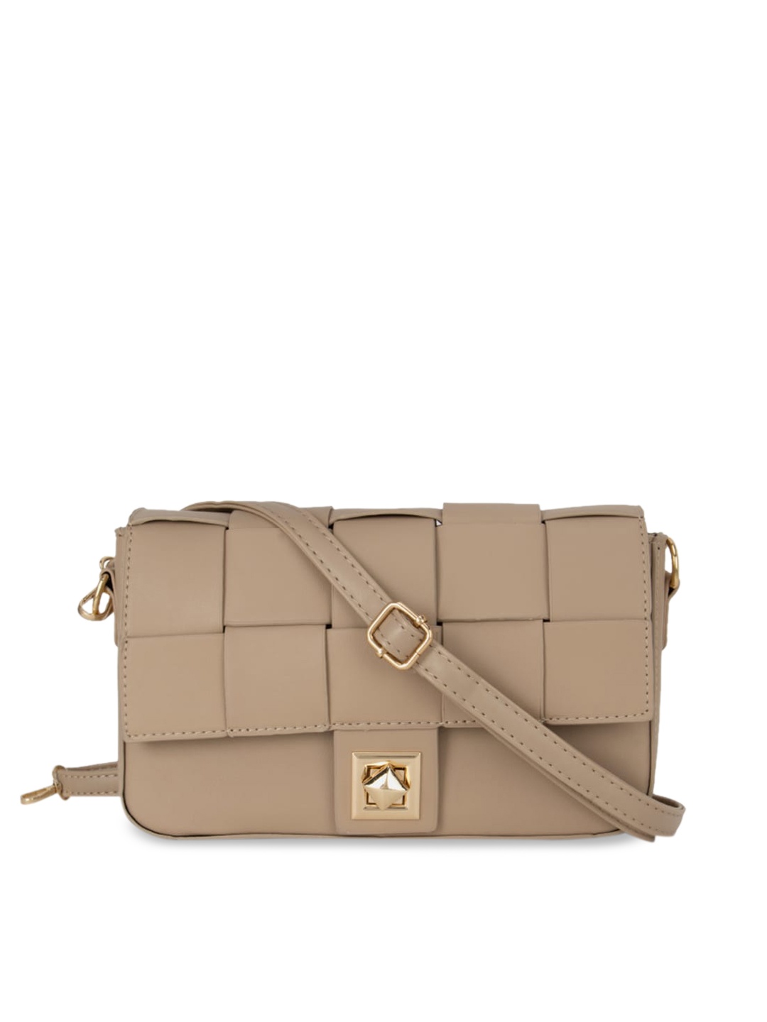 

Kazo Beige Textured PU Structured Sling Bag