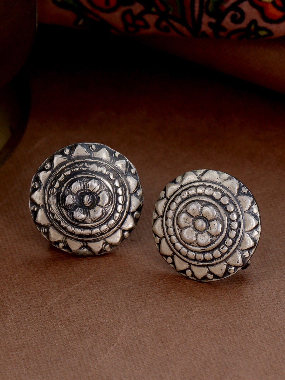 

ADORN by Nikita Ladiwala Silver-Toned Classic Sterling Silver Studs Earrings