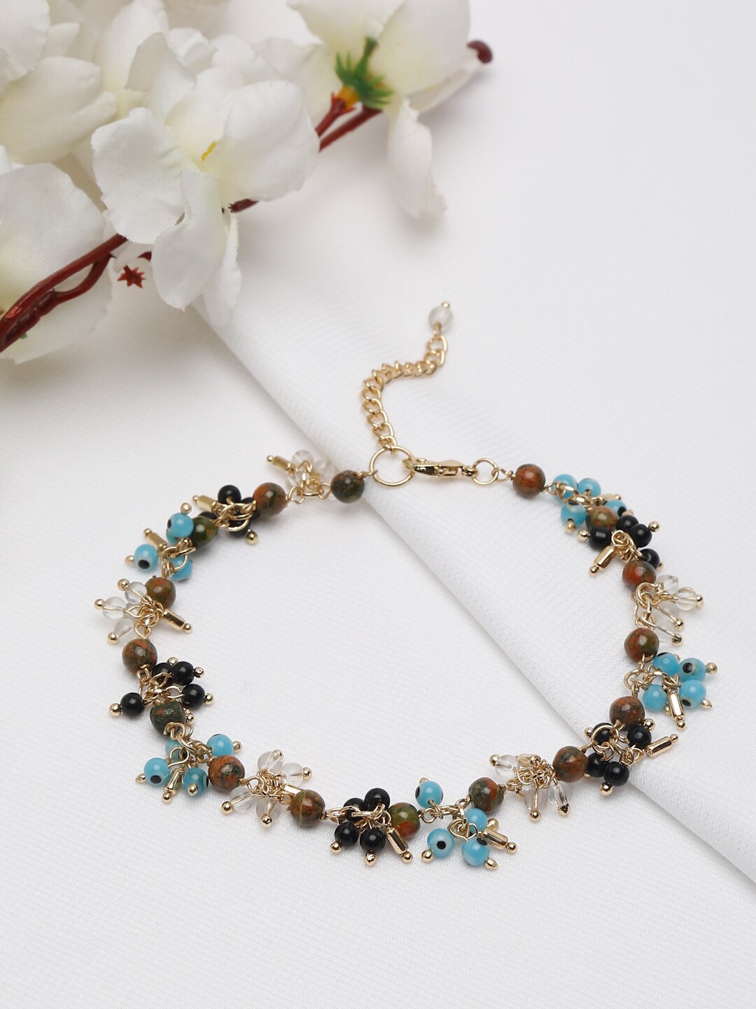 

Madame Women Gold Plated Beaded Anklet