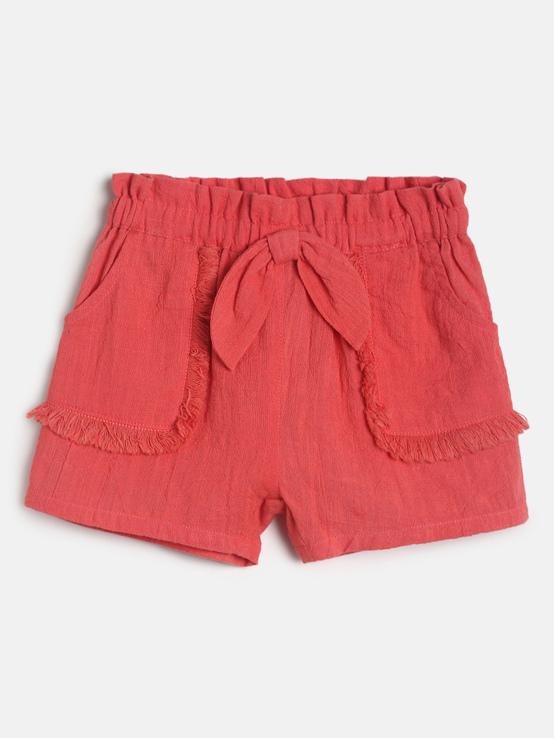 

MINI KLUB Girls Red Pure Cotton Shorts