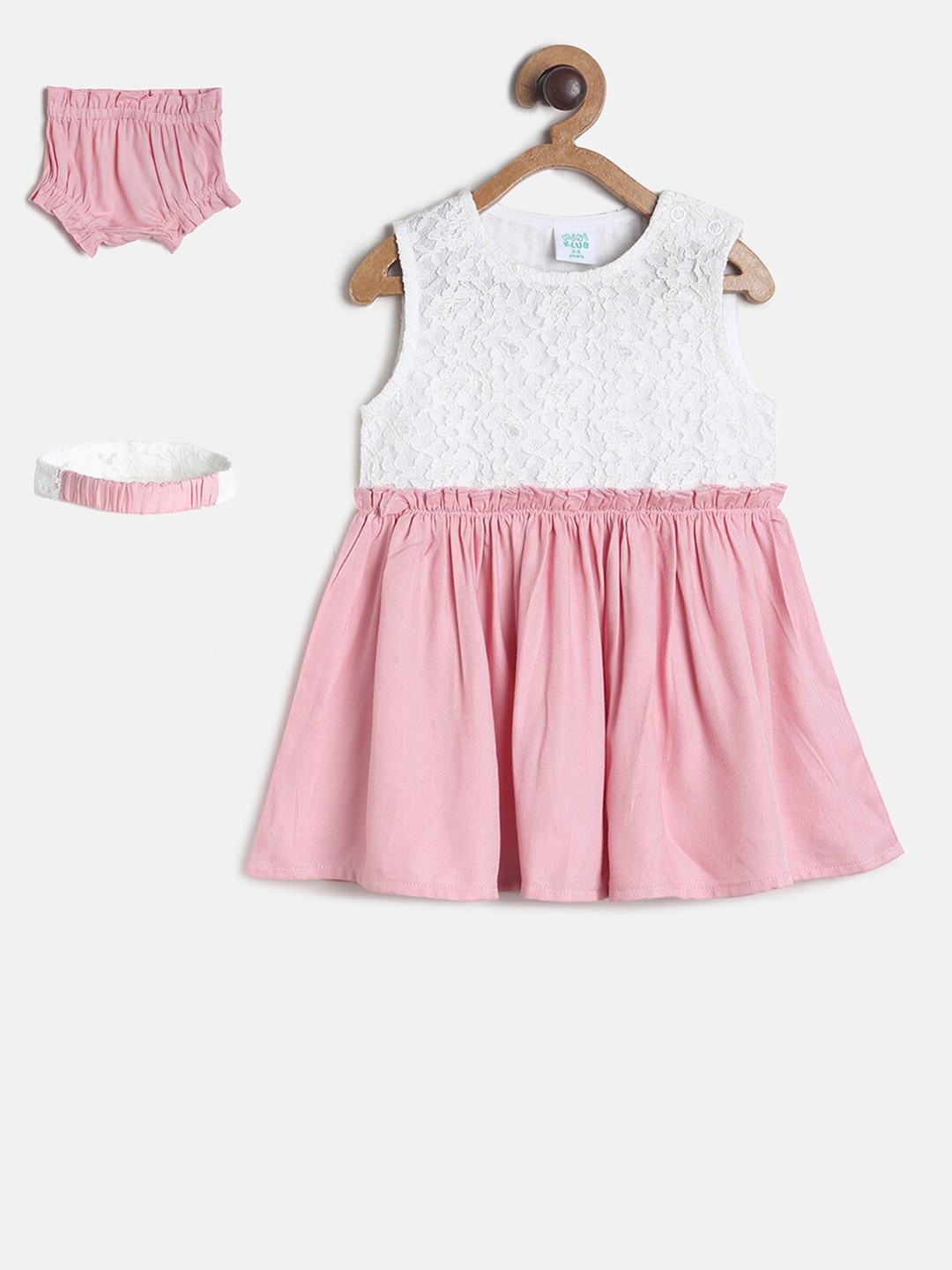 

MINI KLUB White & Pink Dress with Head band