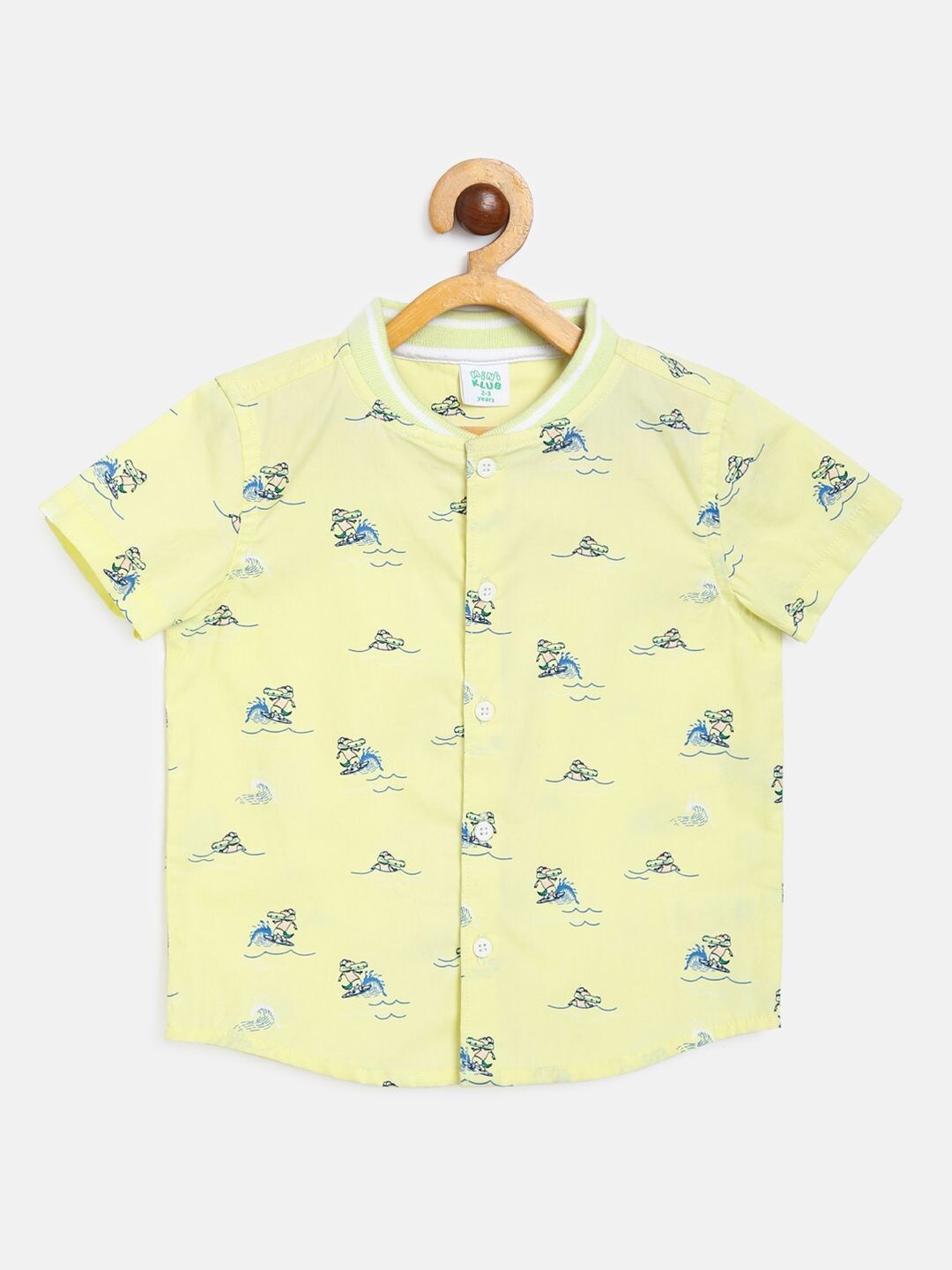 

MINI KLUB Boys Yellow Custom Printed Casual Shirt