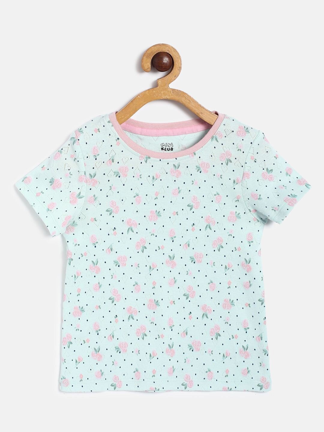

MINI KLUB Green Floral Printed Cotton Top