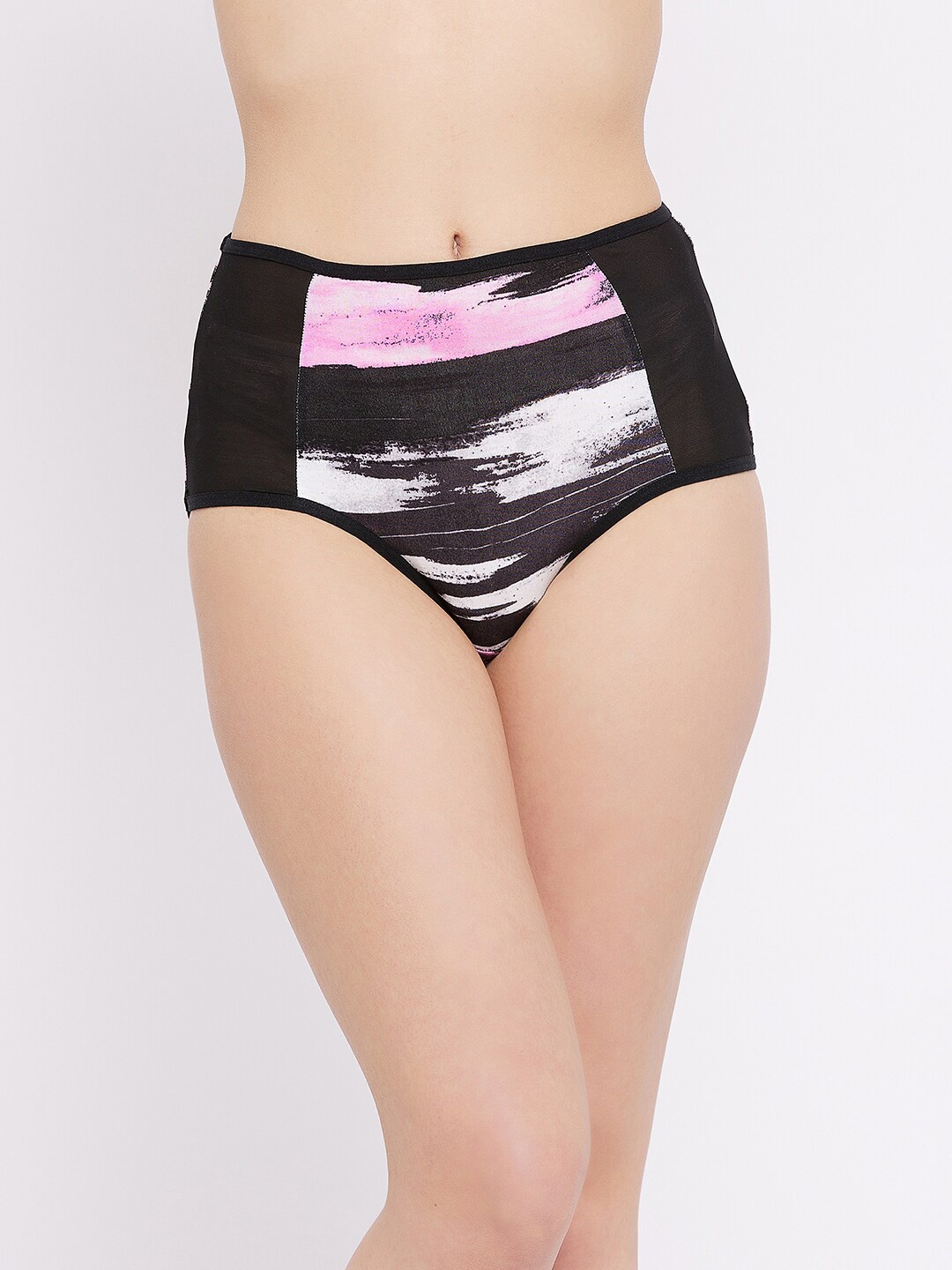 

Clovia Women Black & Pink Abstract Print Hipster Panty PN2359P133XL