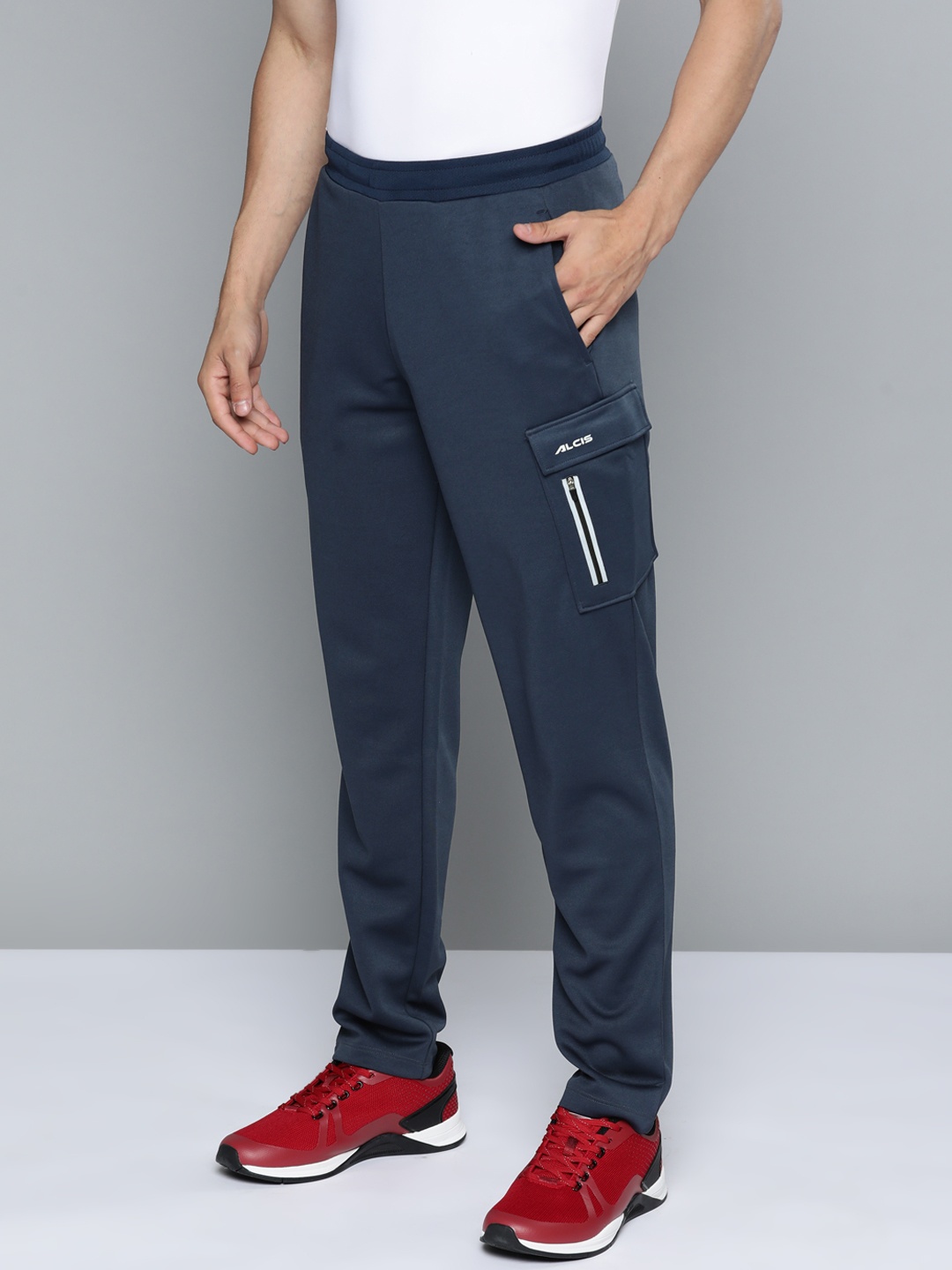 

Alcis Men Navy Blue Solid Track Pants
