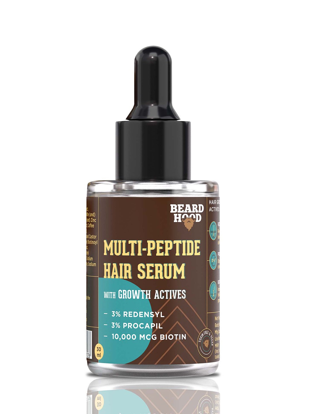

Beardhood Multi-Peptide Hair Serum with Growth Actives 15 ml, Brown