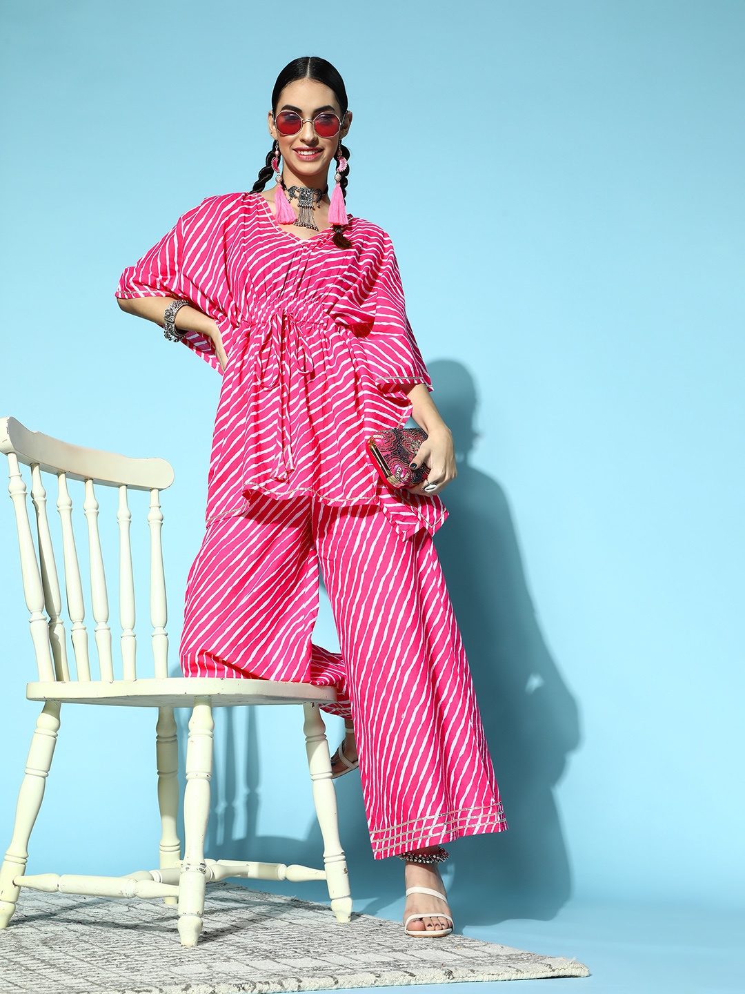 

Shae by SASSAFRAS Women Pretty Pink Striped All in the Details Trousers