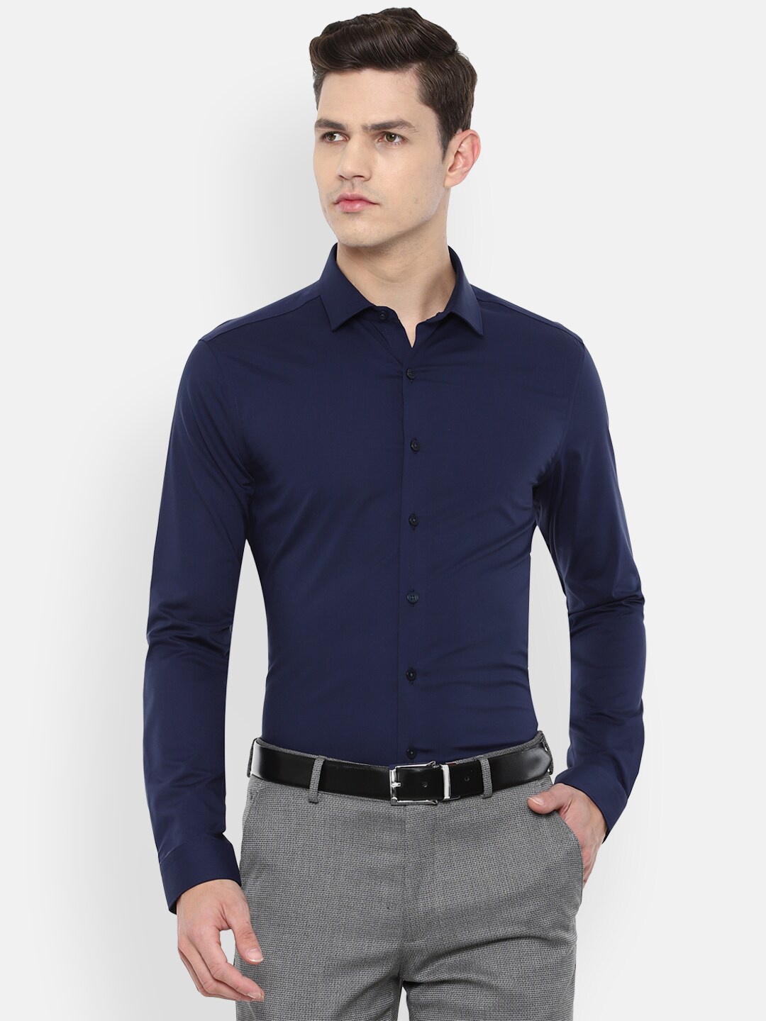 

Louis Philippe Men Navy Blue Slim Fit Cotton Formal Shirt