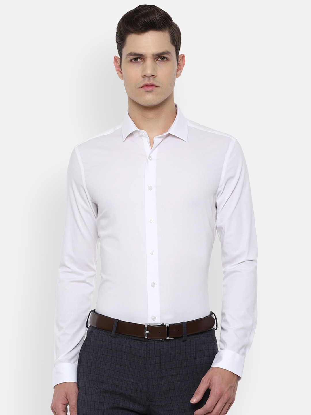 

Louis Philippe Men White Slim Fit Cotton Formal Shirt