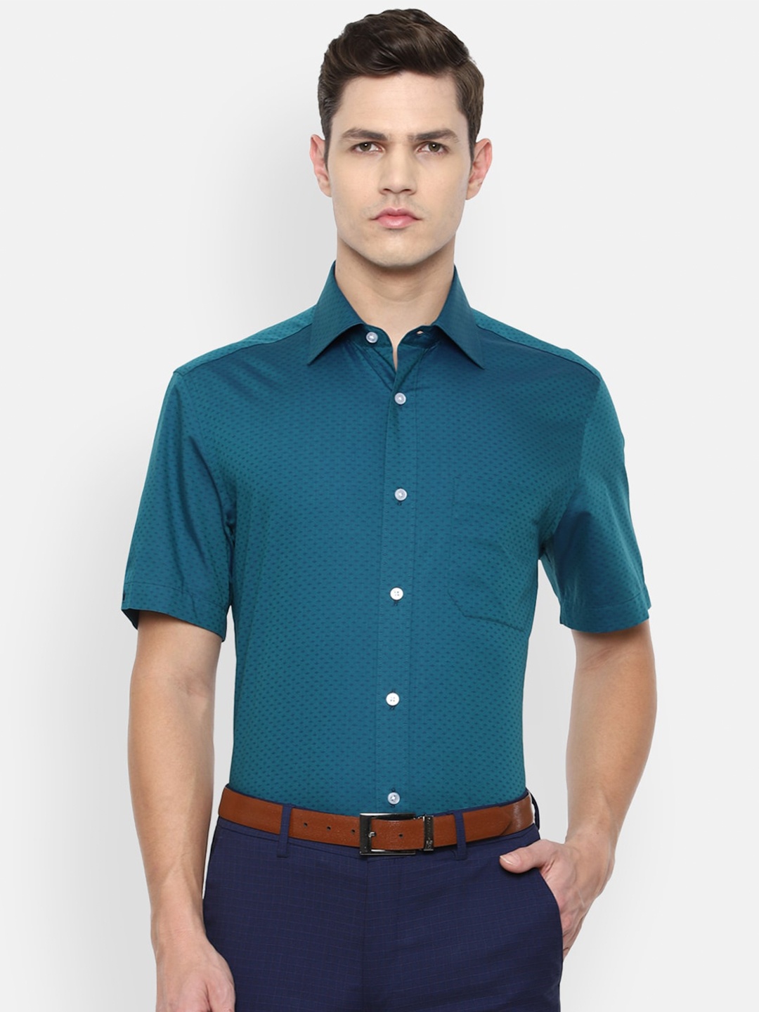 

Louis Philippe Men Blue Formal Shirt
