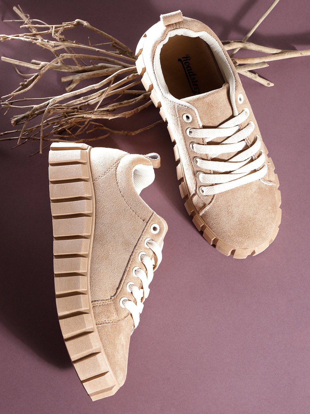 

Roadster Women Camel Brown Solid Sneakers