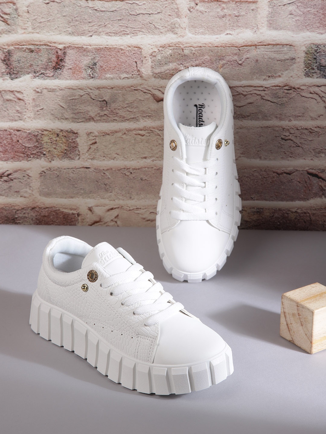 

Roadster Women White Textured Sneakers