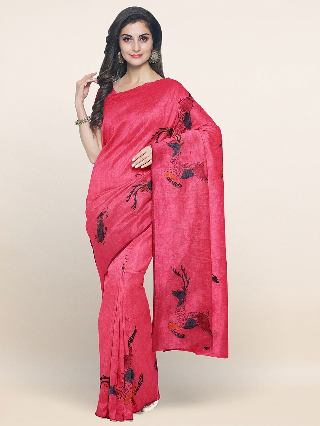 

Pothys Magenta & Orange Pure Cotton Saree